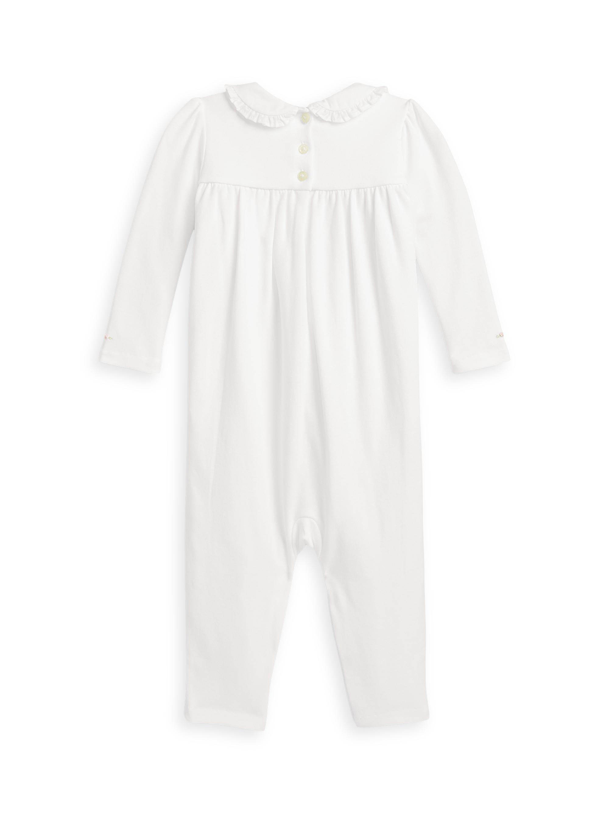 Polo Ralph Lauren Baby Girl's Smocked Organic Cotton Onesie Saks