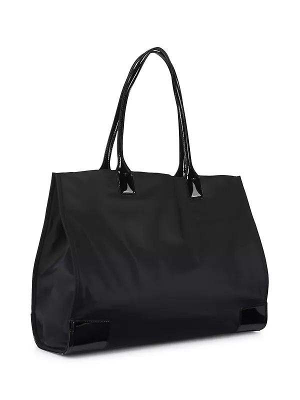 Shop Tory Burch Ella Patent Logo Tote Bag | Saks Fifth Avenue