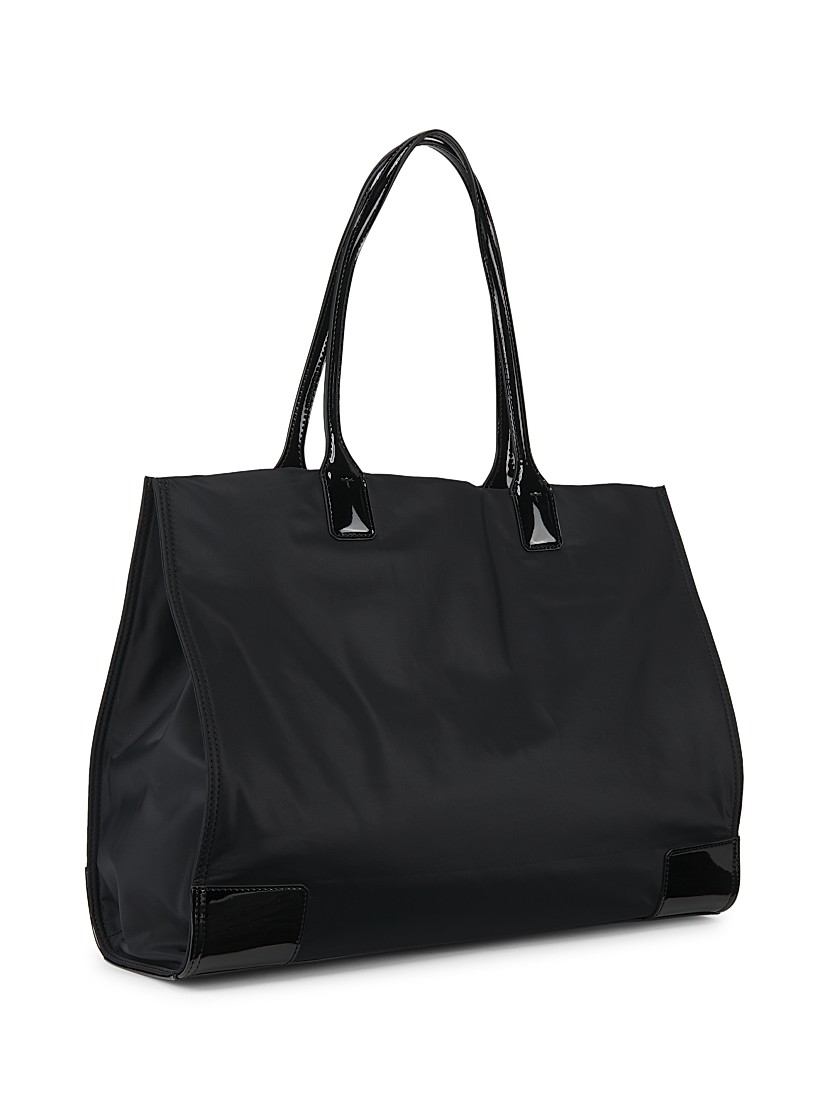 Shop Tory Burch Ella Patent Logo Tote Bag | Saks Fifth Avenue Shop Tory Burch Ella Patent Logo Tote Bag | Saks Fifth Avenue