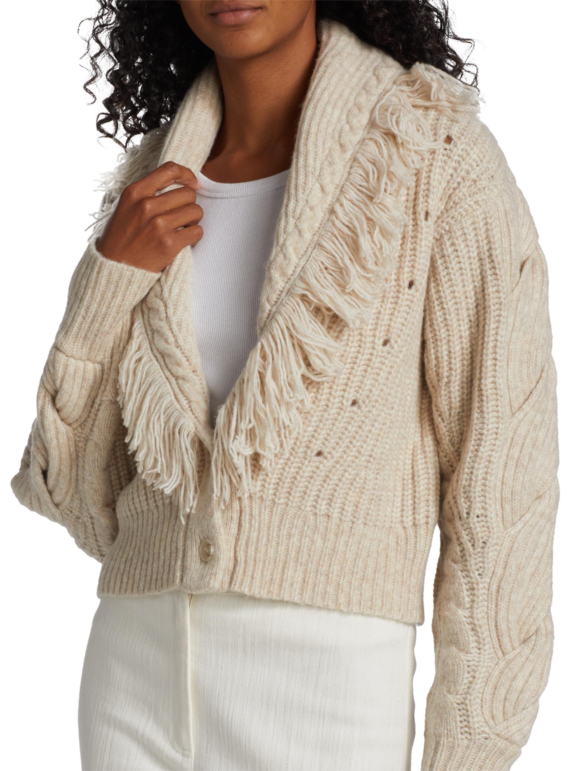 dh New York Mika Fringe-Trim Cardigan | Saks Fifth Avenue