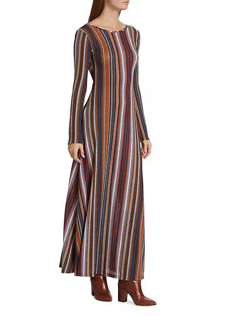 Stripe Accent Monogram Shirt Dress - Luxury Brown