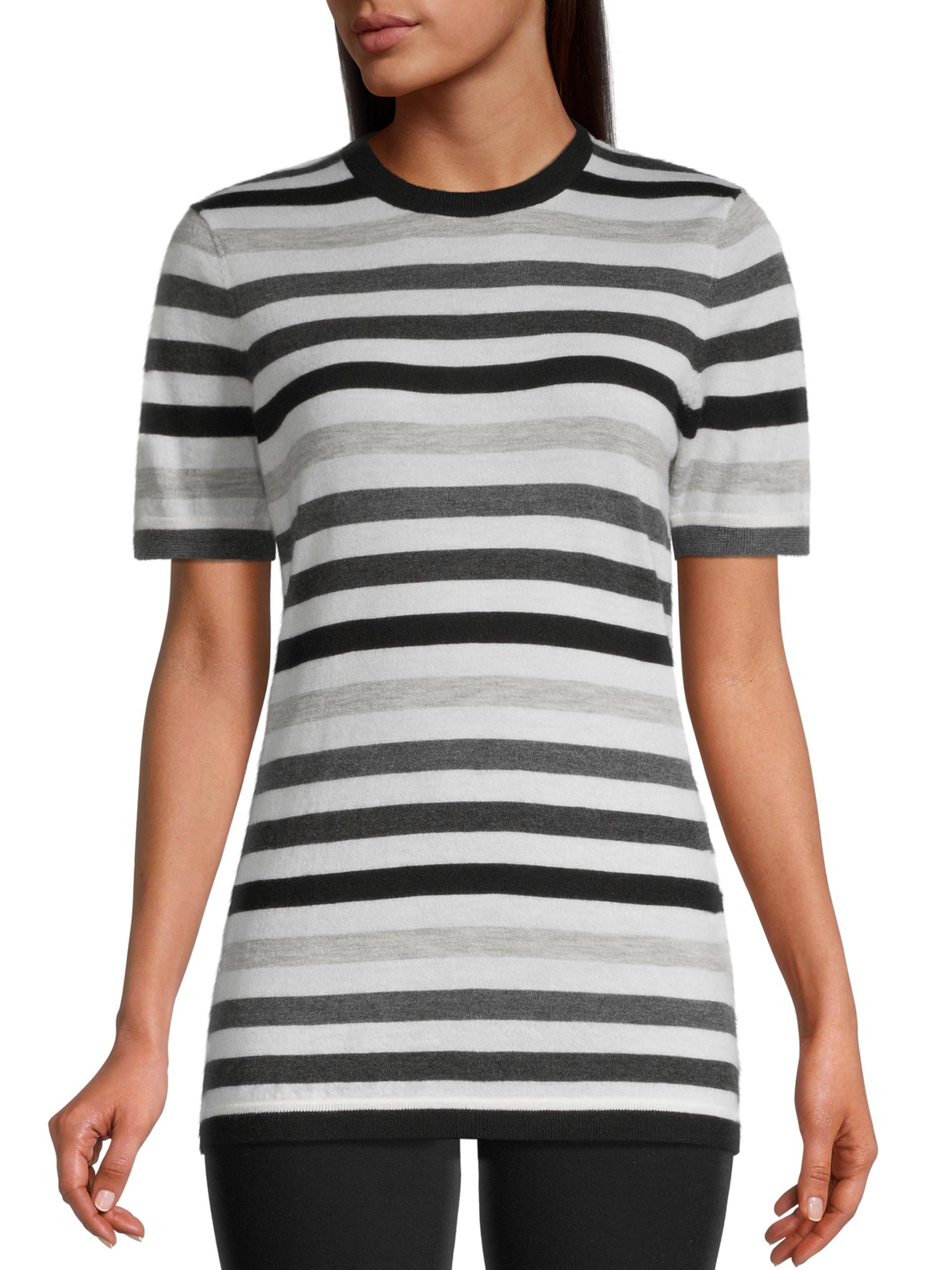 Hudson's Bay Company Women's Striped Cashmere Sweater - Sterling