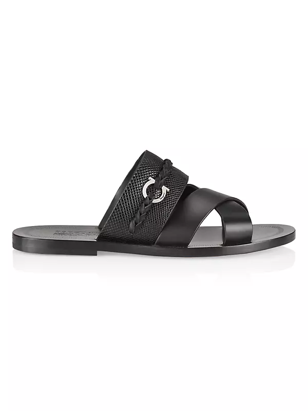 Shop FERRAGAMO Giotto Braided Criss-Cross Leather Sandals