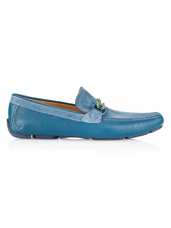 Shop FERRAGAMO Front 4 Leather & Suede Driving Loafers