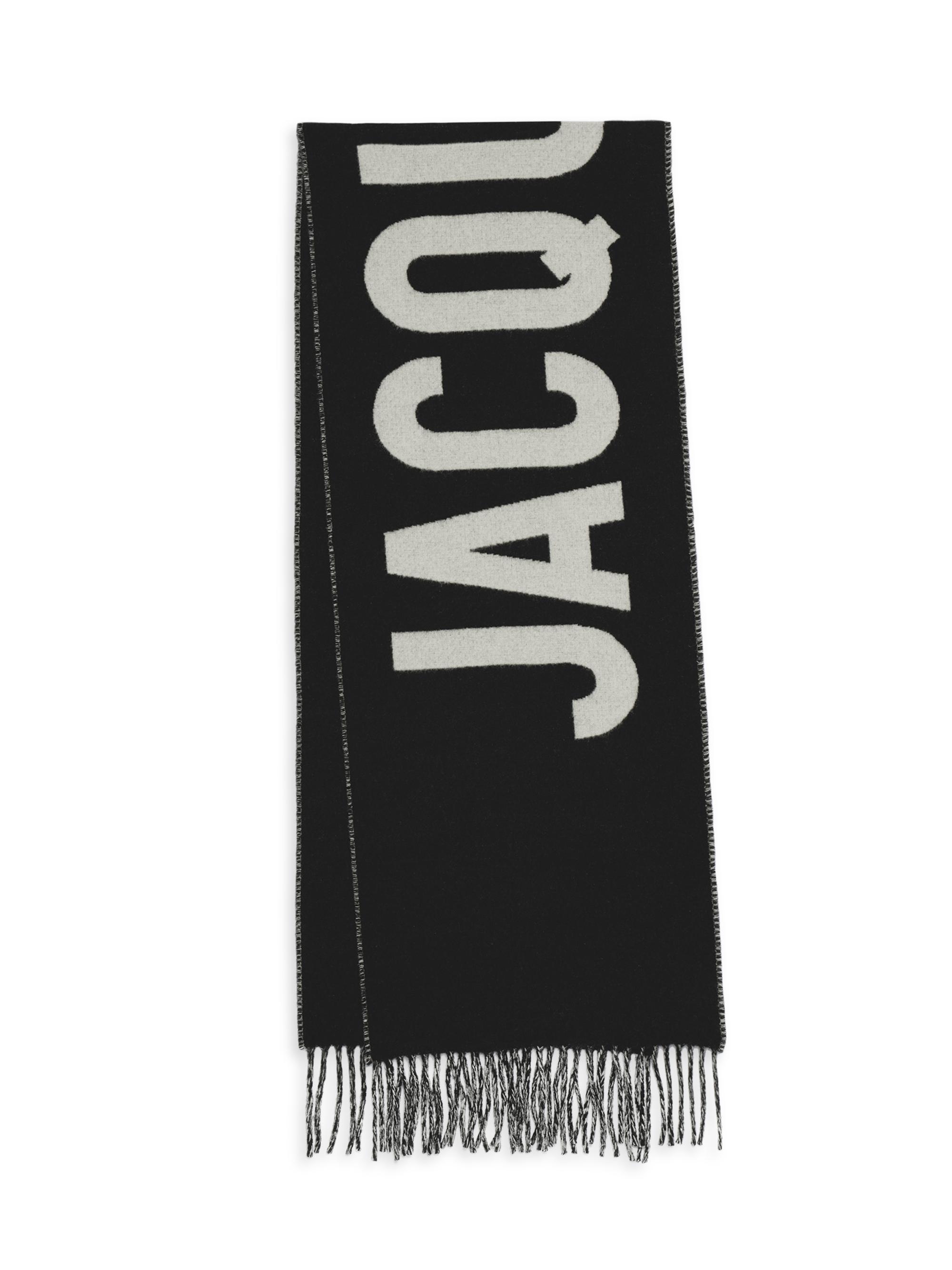Jacquemus Men's L'echarpe Logo Wool Scarf - Black