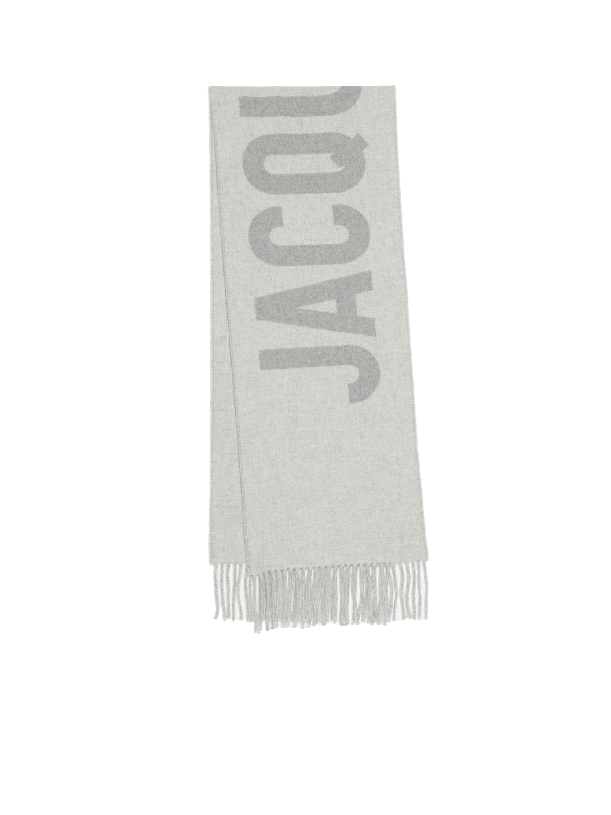Jacquemus Men's L'echarpe Logo Wool Scarf - Grey | Thumbnail 3