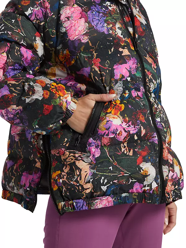 Metallic Monogram Flowers Reversible Puffer Jacket - Women - Ready
