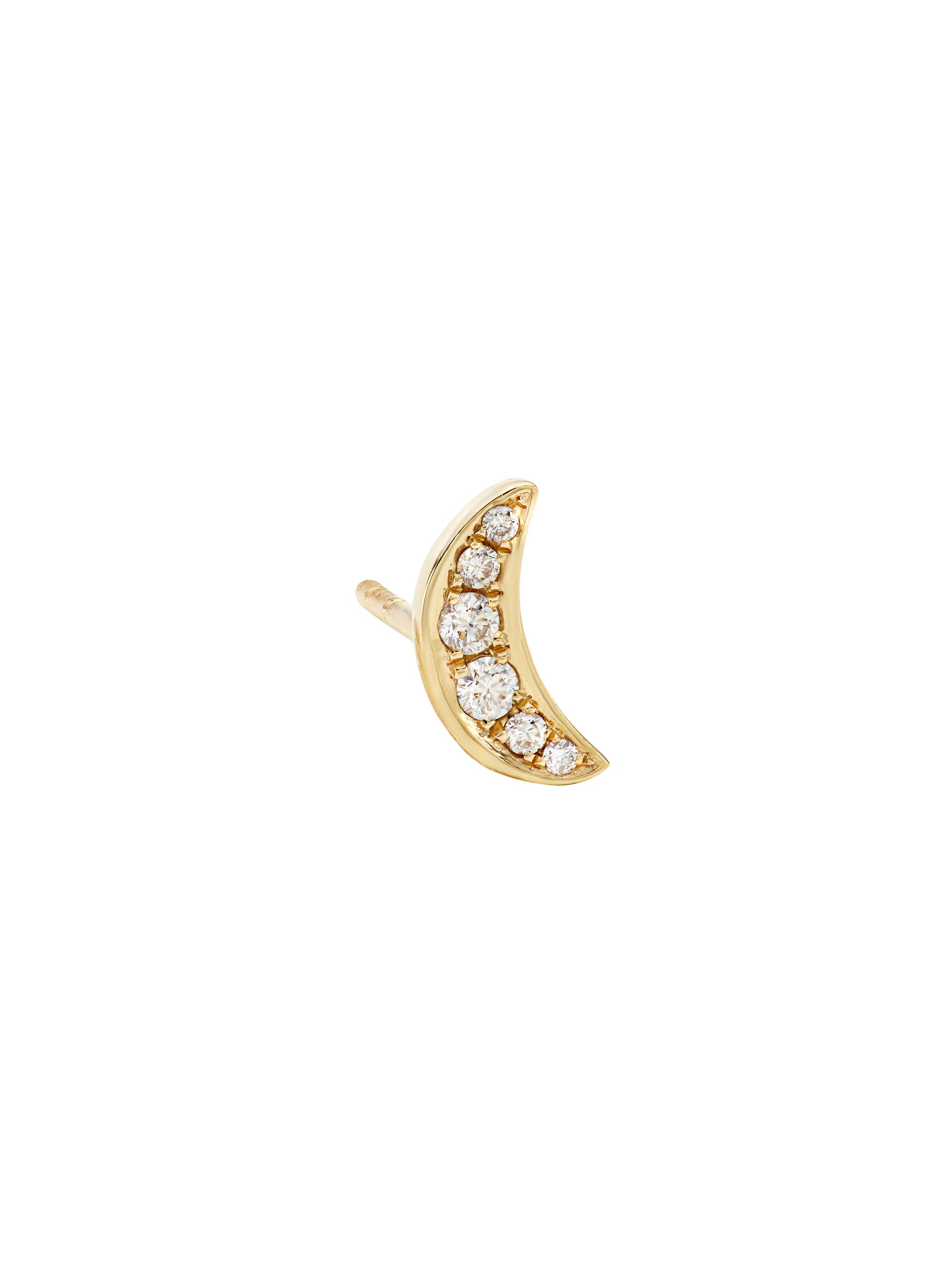 Andrea Fohrman Women's Celestial Chubby Moon 14K Yellow Gold & Diamond Single-Stud
