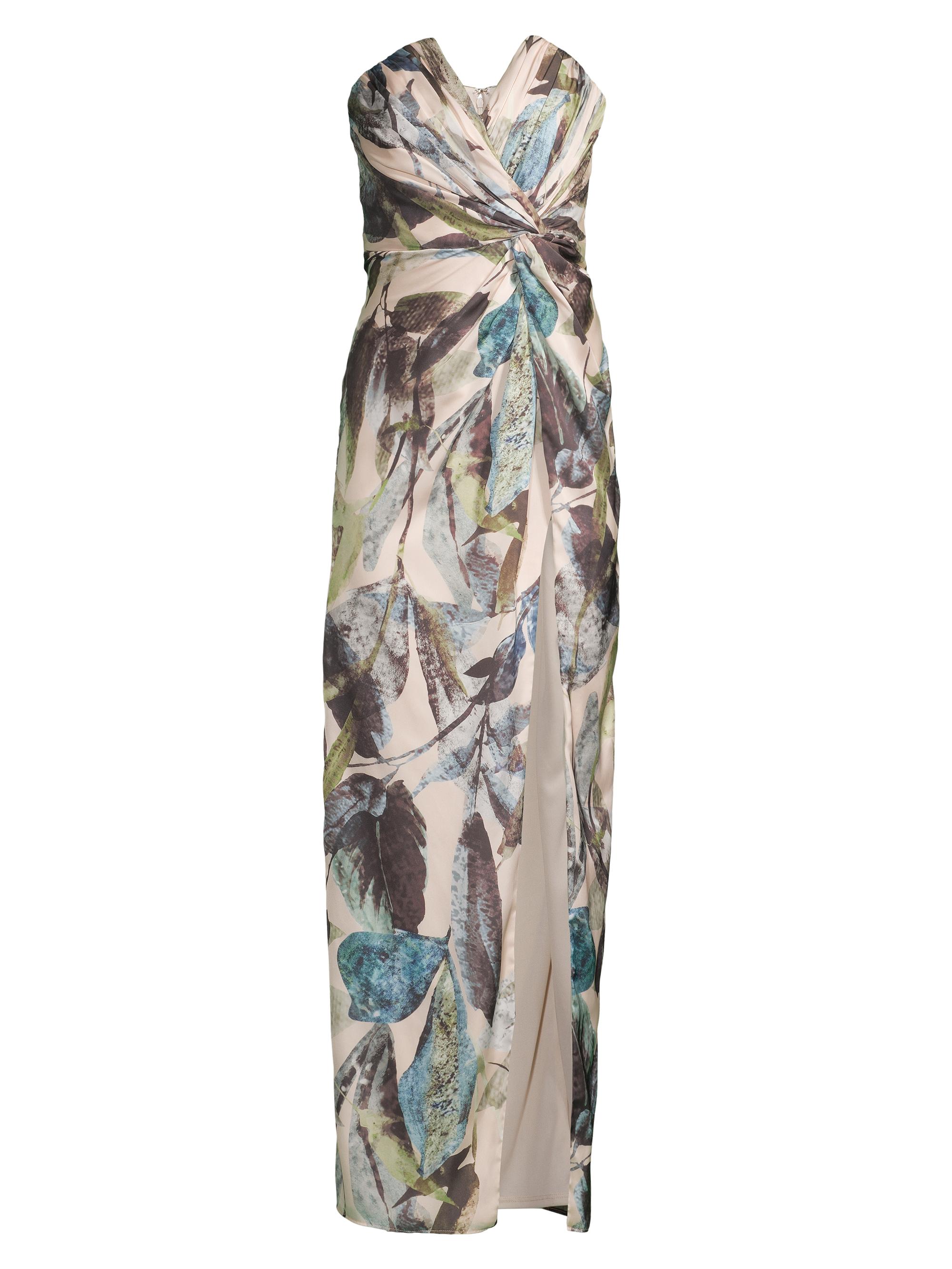 Katie May Women's Finn Leafy Column Gown - Teal Foliage