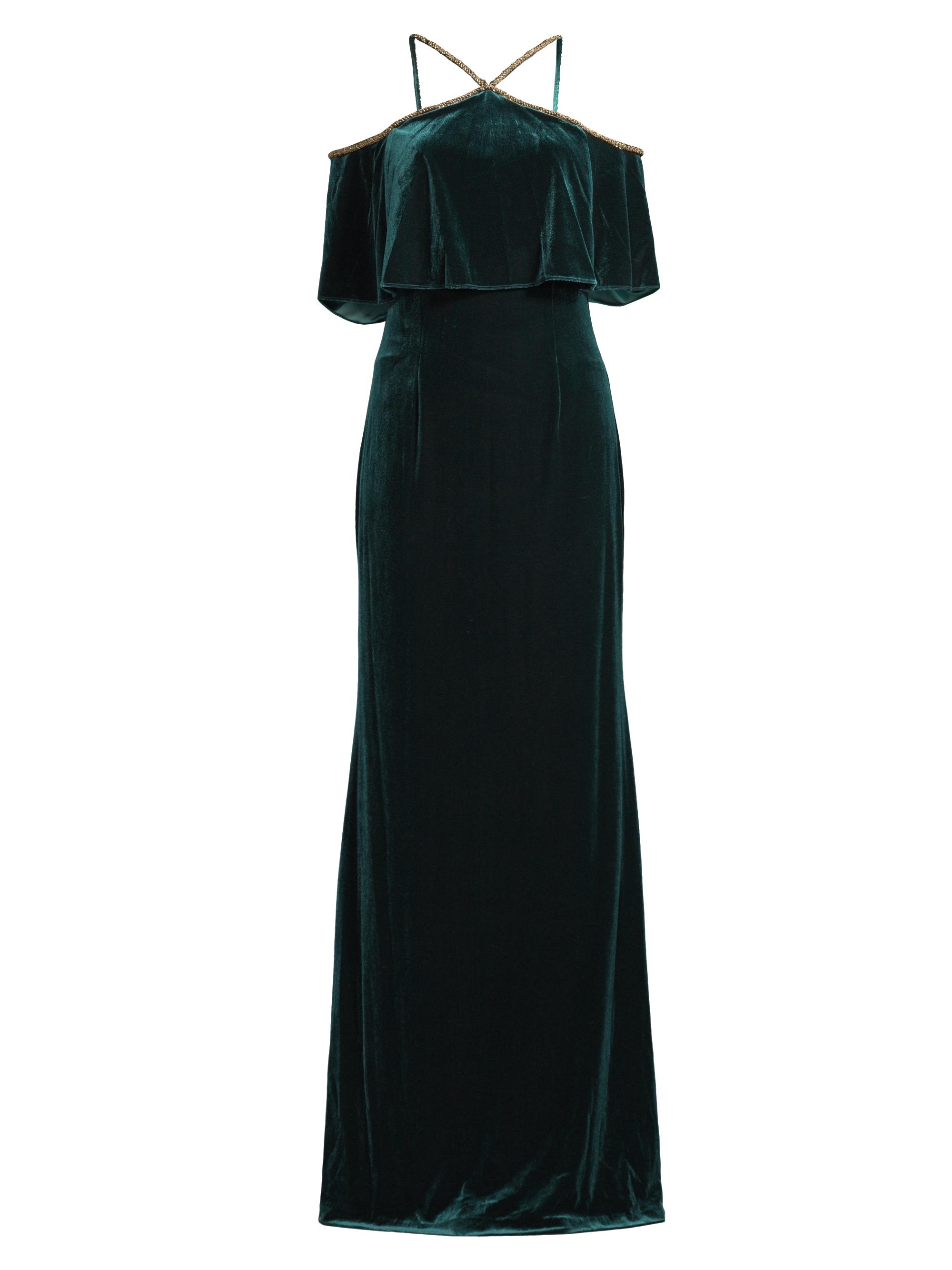 Aidan Mattox Cold-Shoulder Velvet Column Gown Saks Fifth Avenue