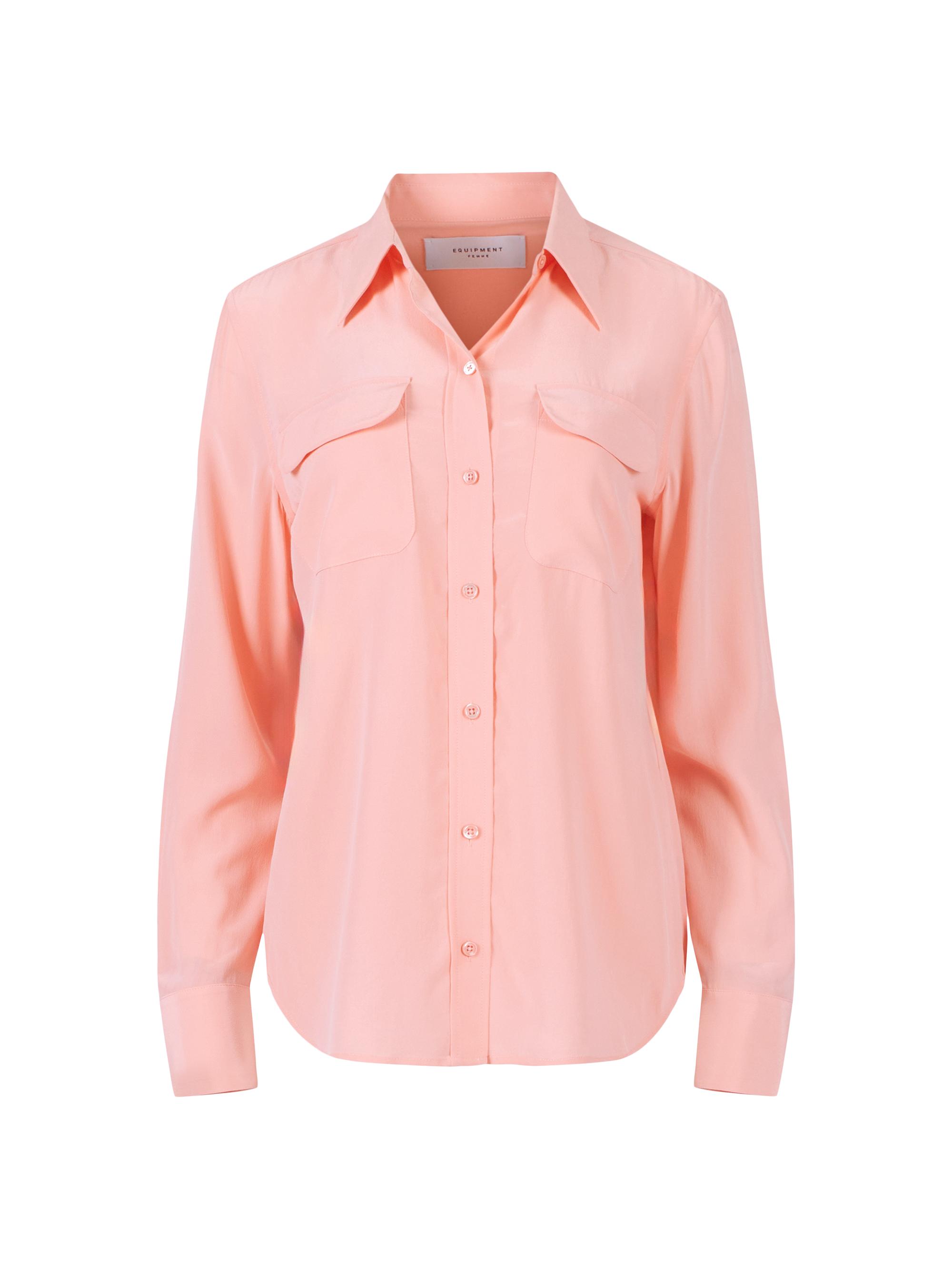 Equipment Women's Signature Slim Silk Shirt - Flamingo Pink