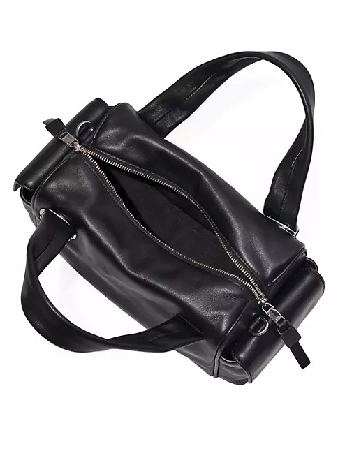Marc Jacobs Black & Silver Pushlock Leather Small Satchel Bag Purse & Dust  Bag