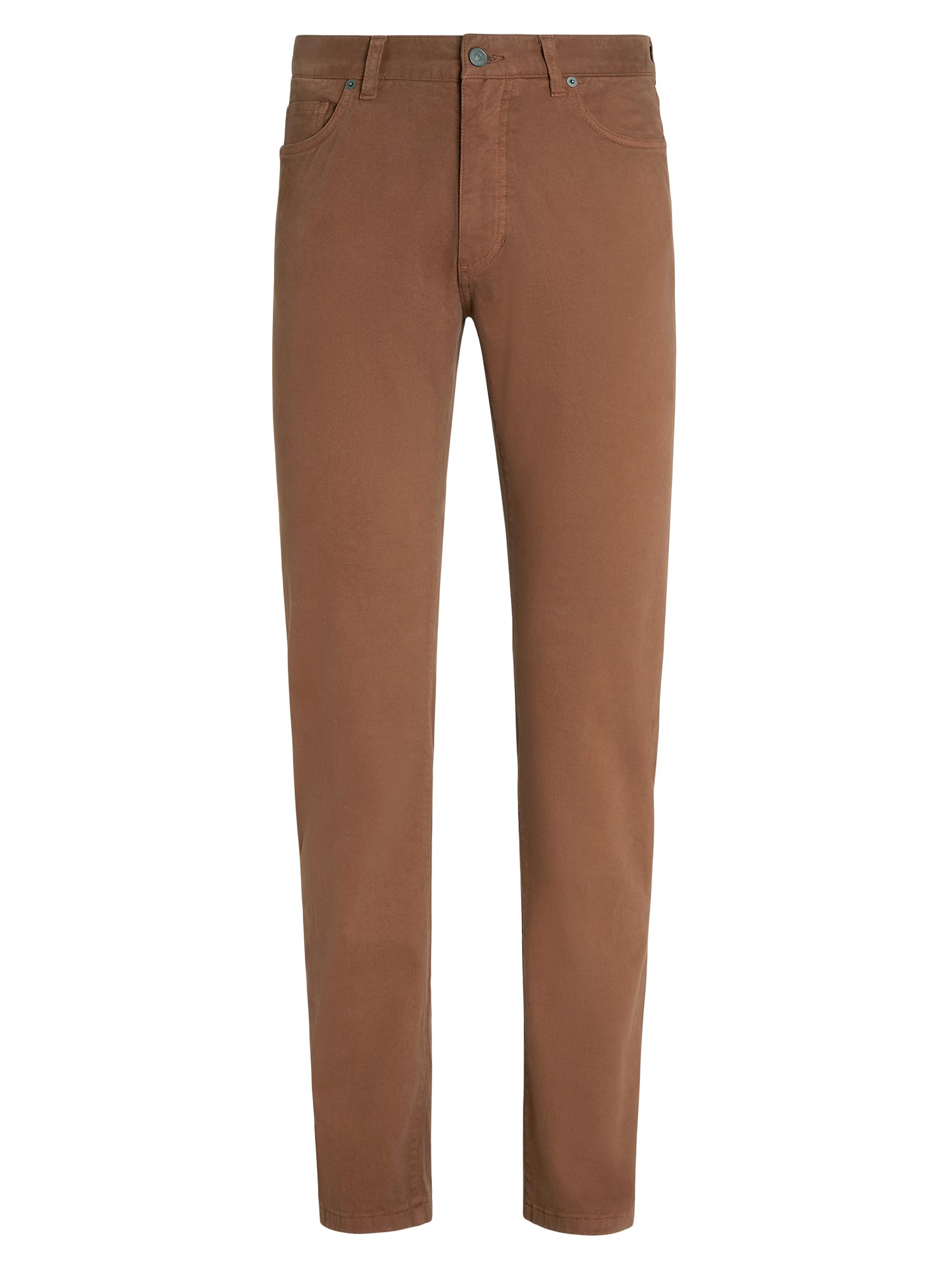 ZEGNA Men's Stretch Gabardine Pants - Light Brown