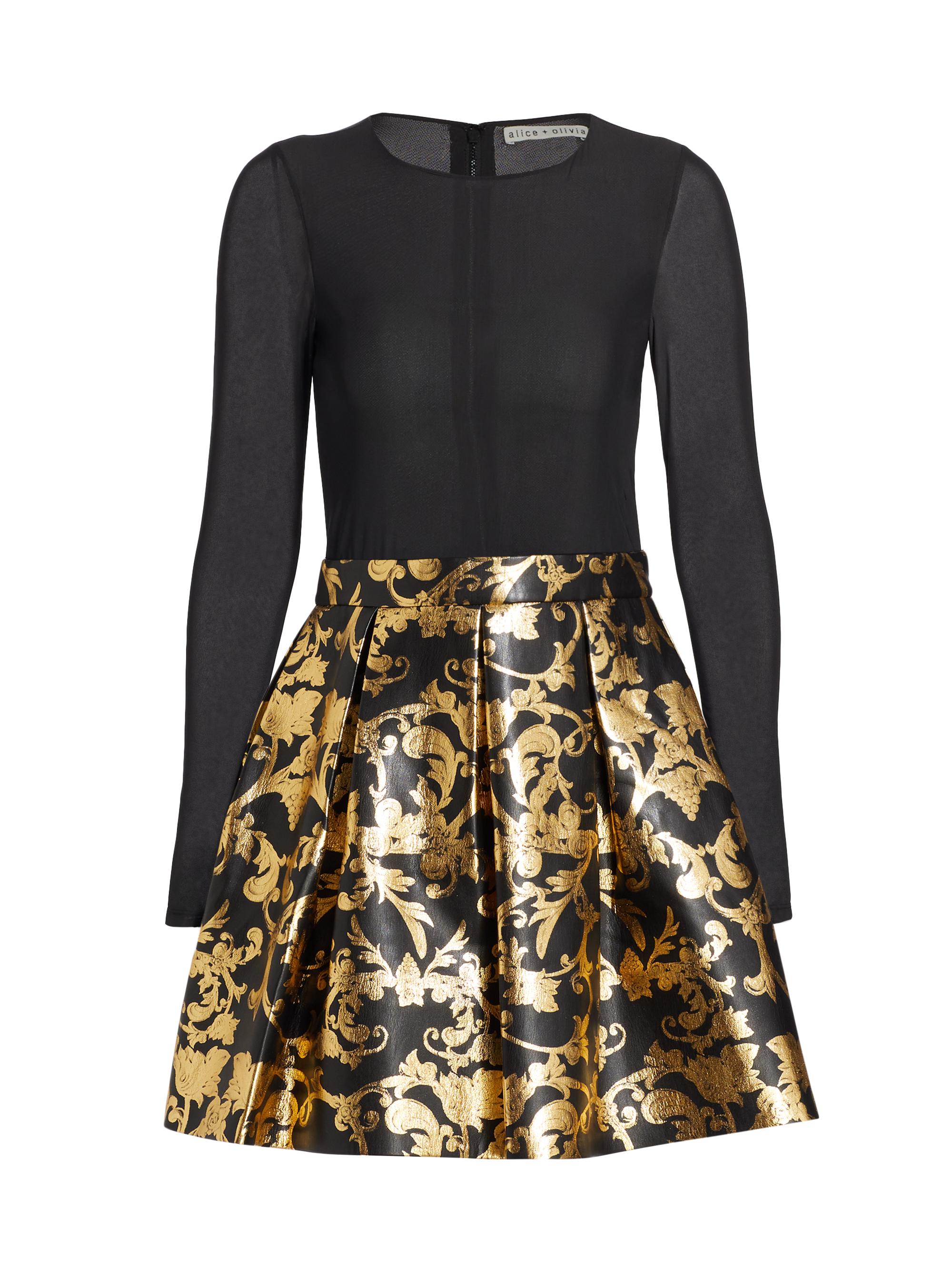 Alice + Olivia Women's Chara Mesh & Vegan Leather Minidress - Florence Chara