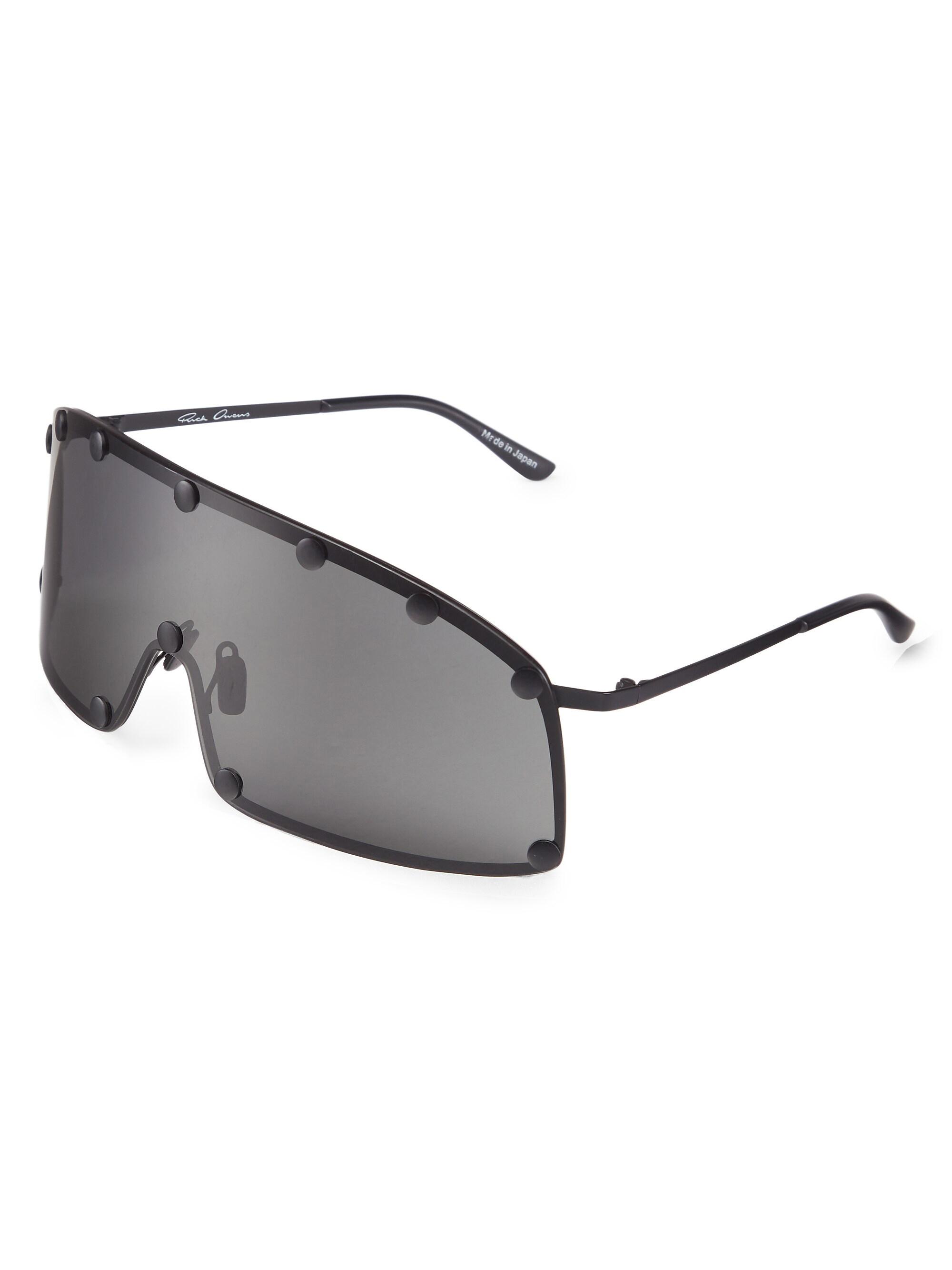 Rick Owens Men's Mirrored Shield Sunglasses - Black