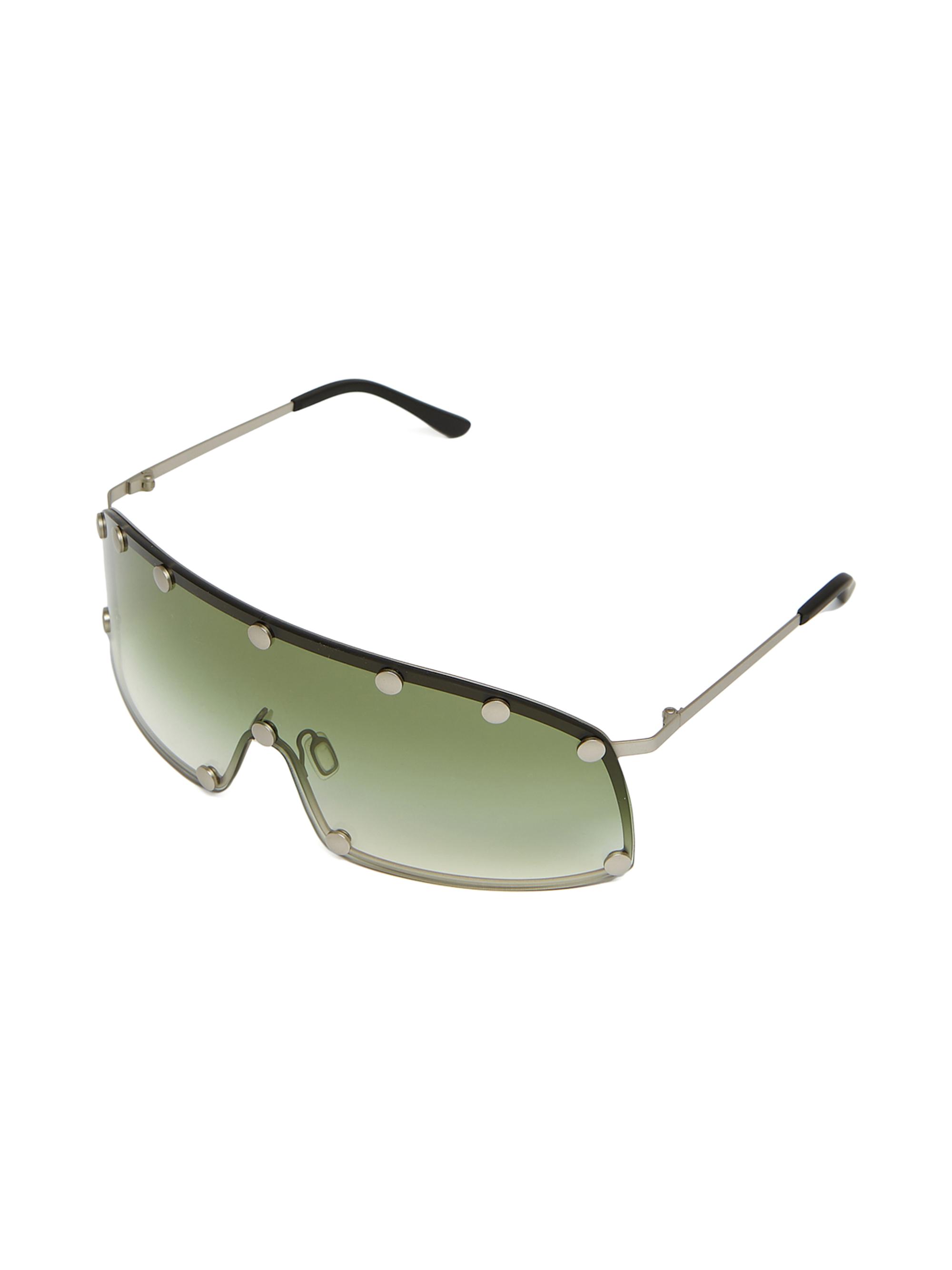 Rick Owens Men's Mirrored Shield Sunglasses - Silver Green | Thumbnail 4