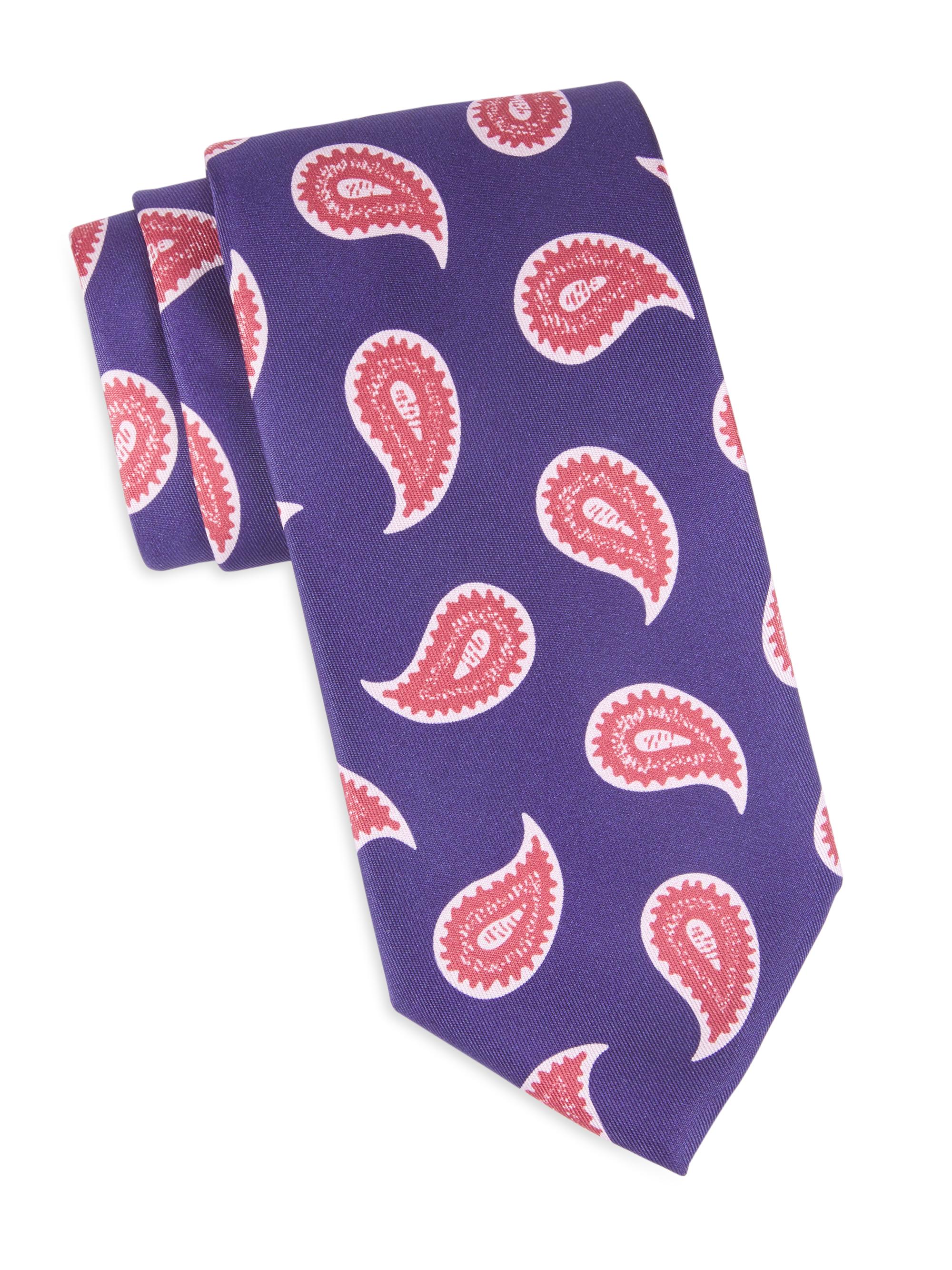 Charvet Men's Paisley Woven Silk Tie - Blue Red