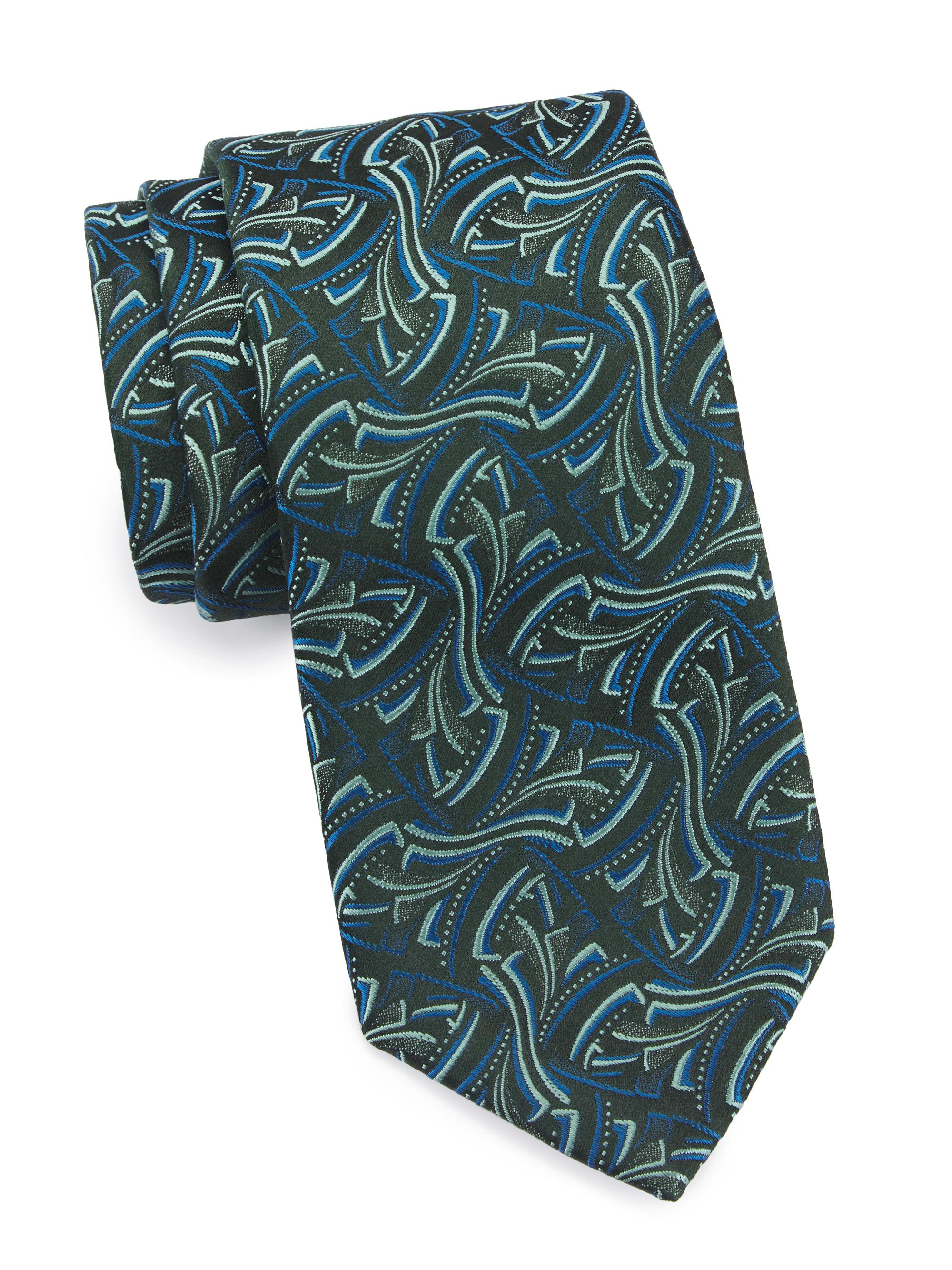 Charvet Men's Silk Jacquard Fireworks Tie - Teal Green