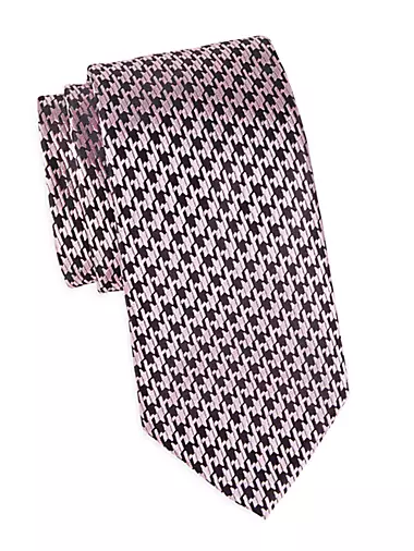 Houndstooth Silk Jacquard Tie