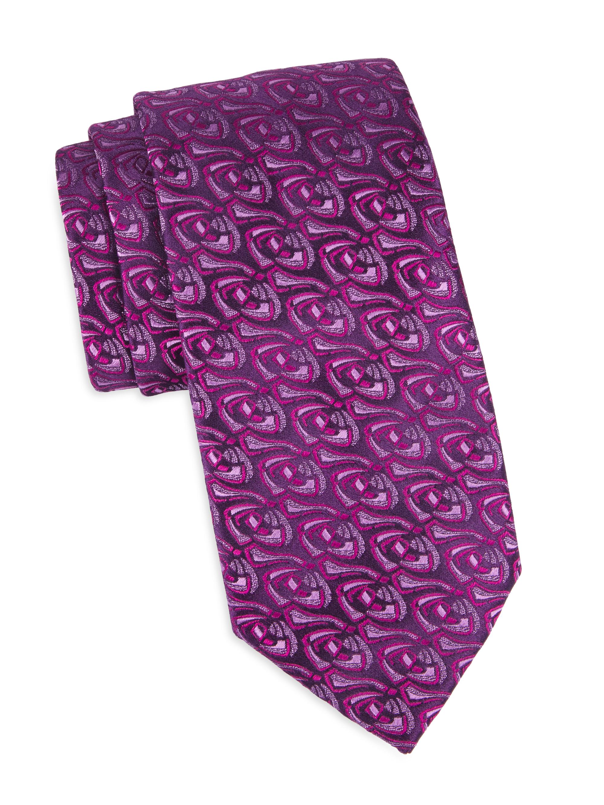 Charvet Men's Rose Silk Jacquard Tie - Purple Pink