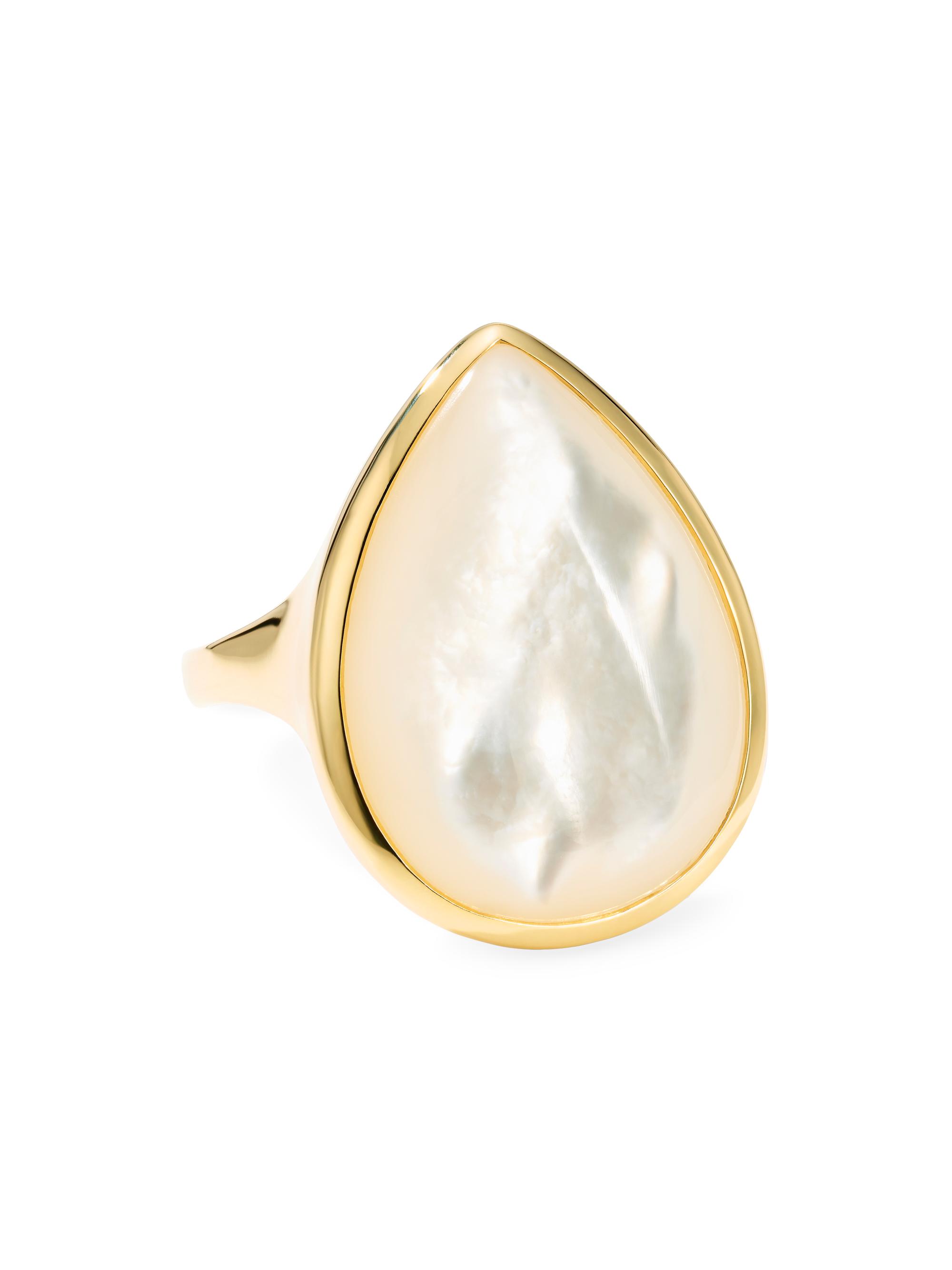 Ippolita Women's Polished Rock Candy 18K Yellow Gold & Mother-Of-Pearl Medium Teardrop Ring - Yellow Gold