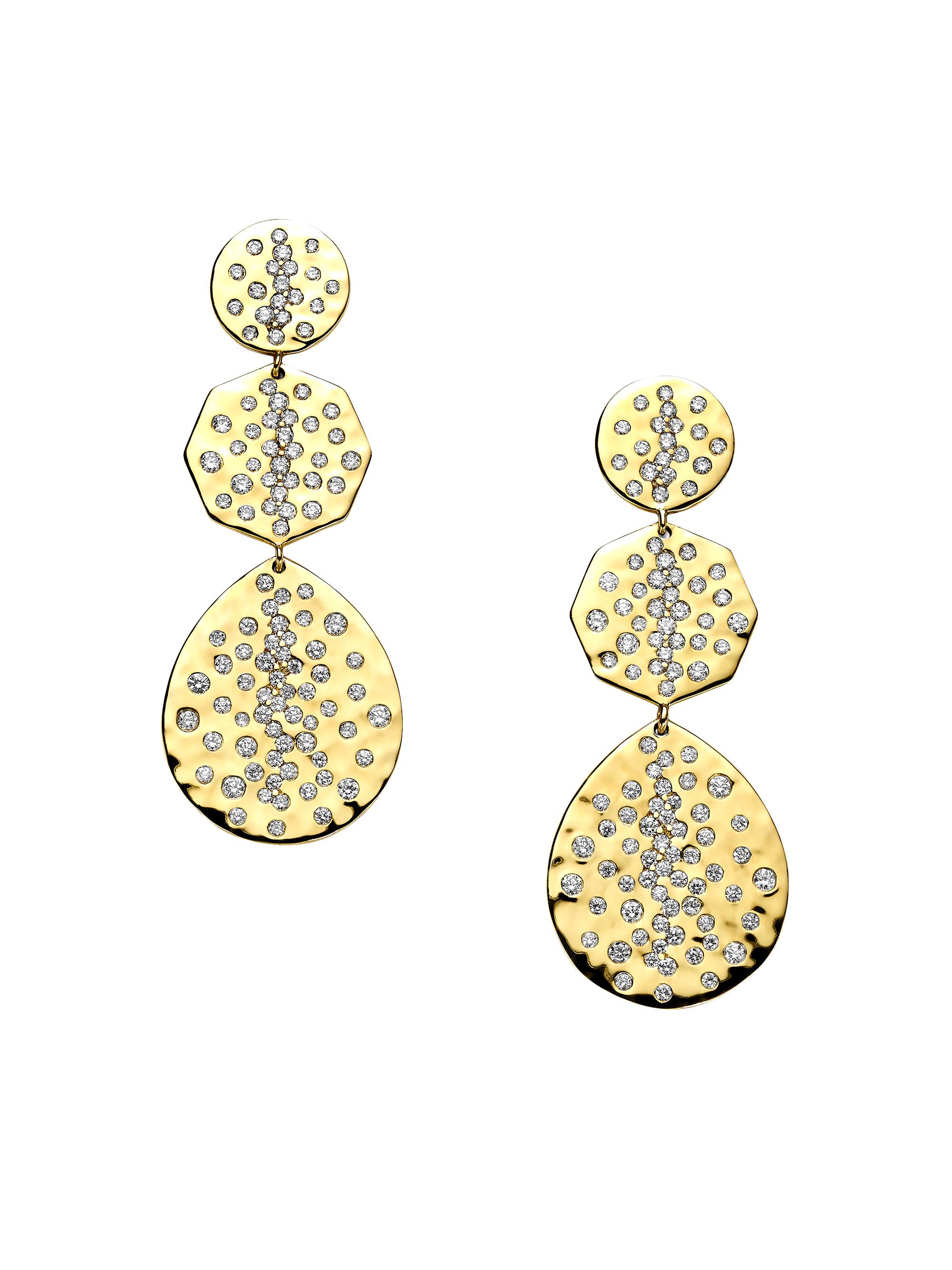 Ippolita Women's Stardust 18K Yellow Gold & Diamond Triple-Drop Earrings - Yellow Gold
