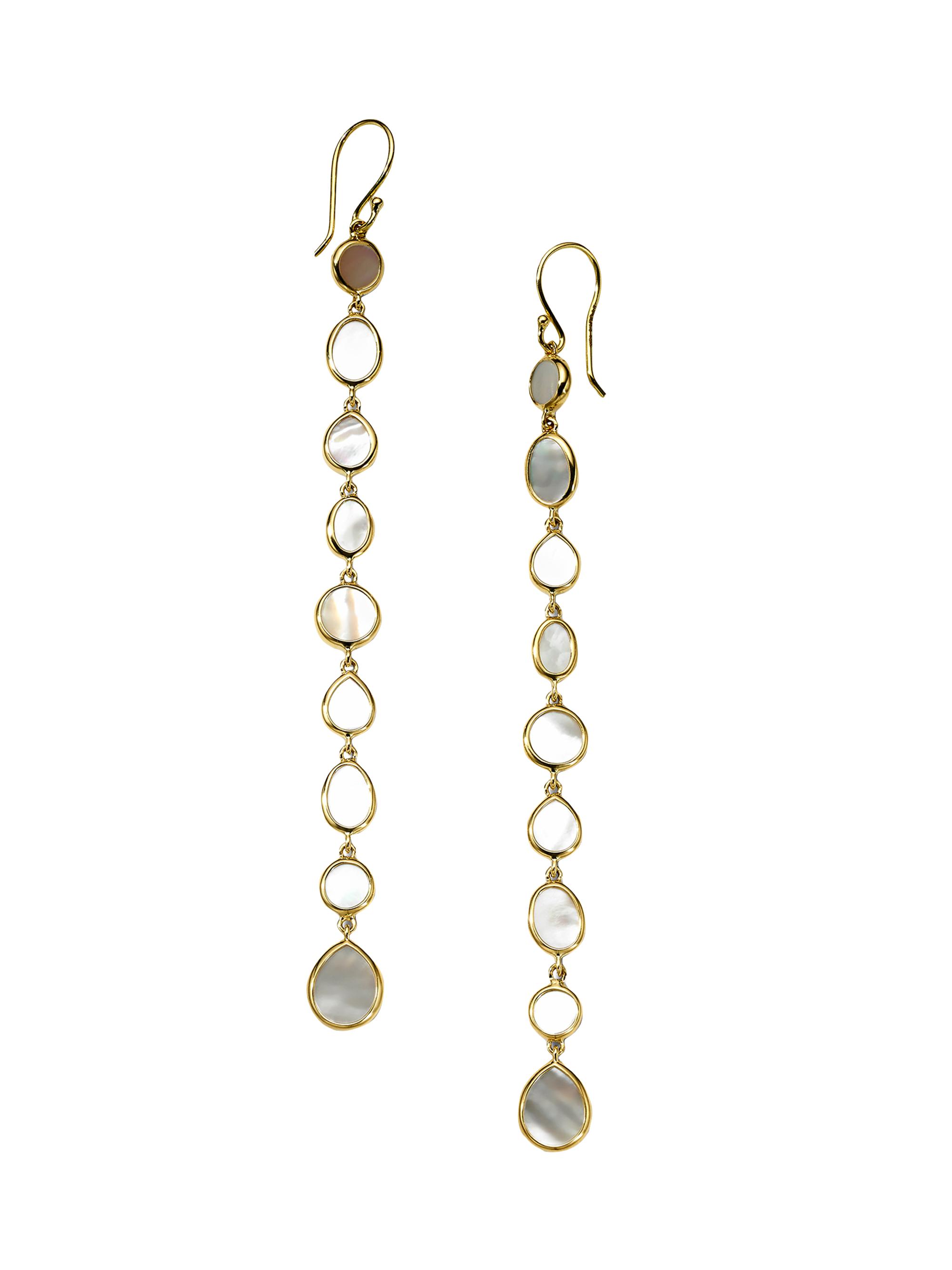 Ippolita Women's Polished Rock Candy 18K Yellow Gold & Mother-Of-Pearl Long Linear Drop Earrings - Yellow Gold