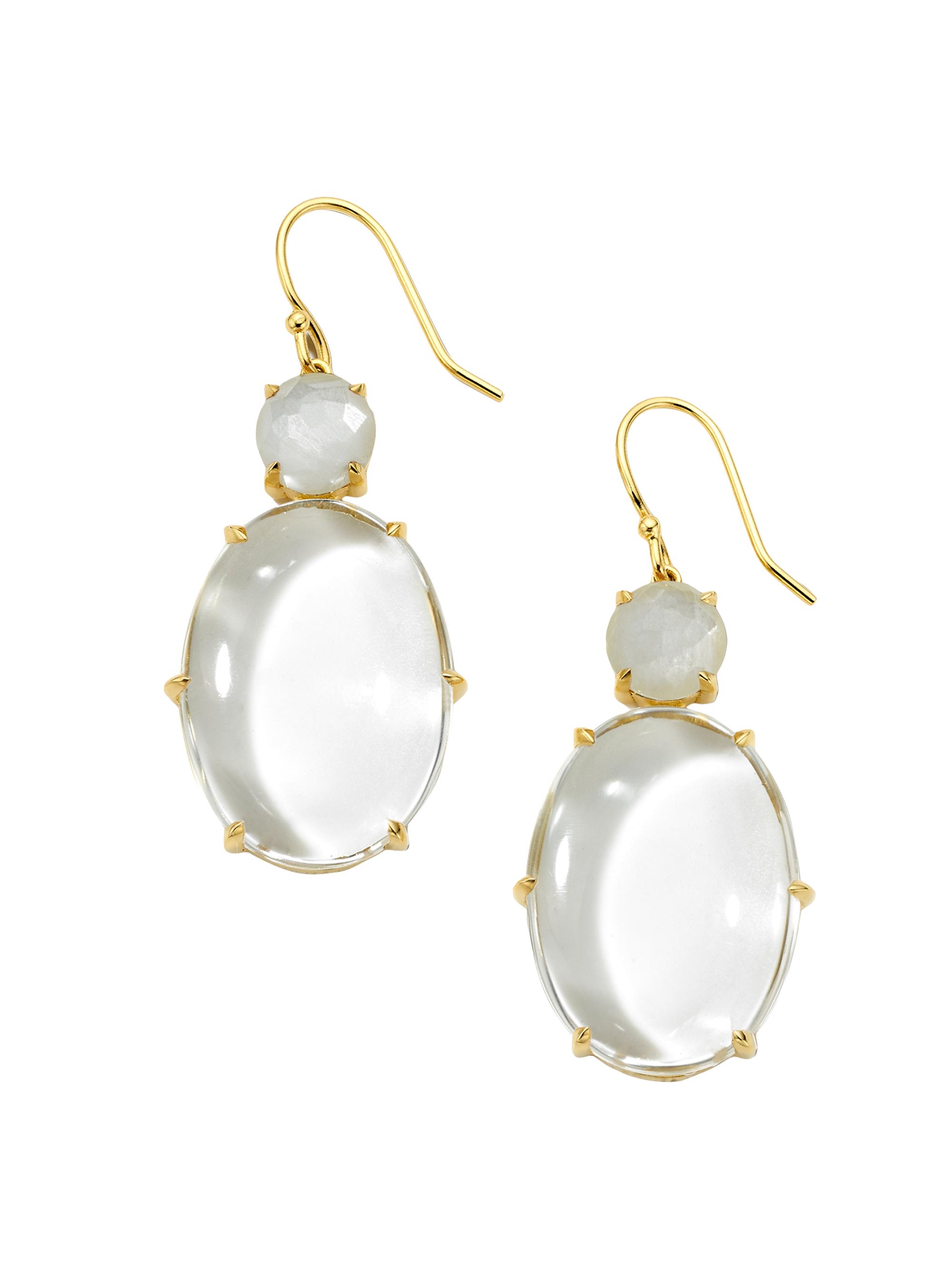 Ippolita Women's Snowman 18K Yellow Gold, Rock Crystal, & Moonstone Drop Earrings - Yellow Gold