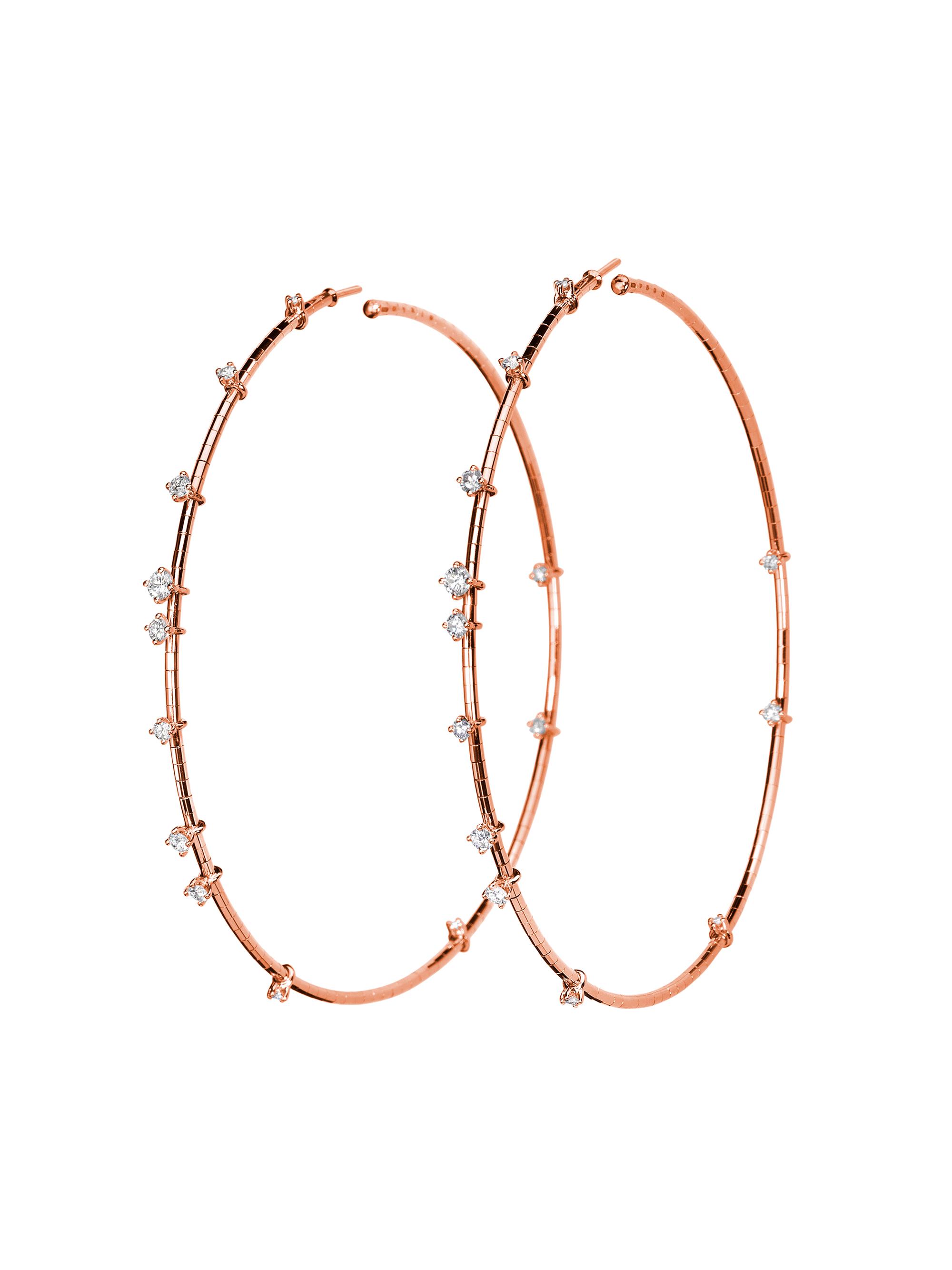 Mattia Cielo Women's Rugiada Diamanti 18K Rose Gold, Titanium, & 1.10 TCW Diamond Hoop Earrings - Pink