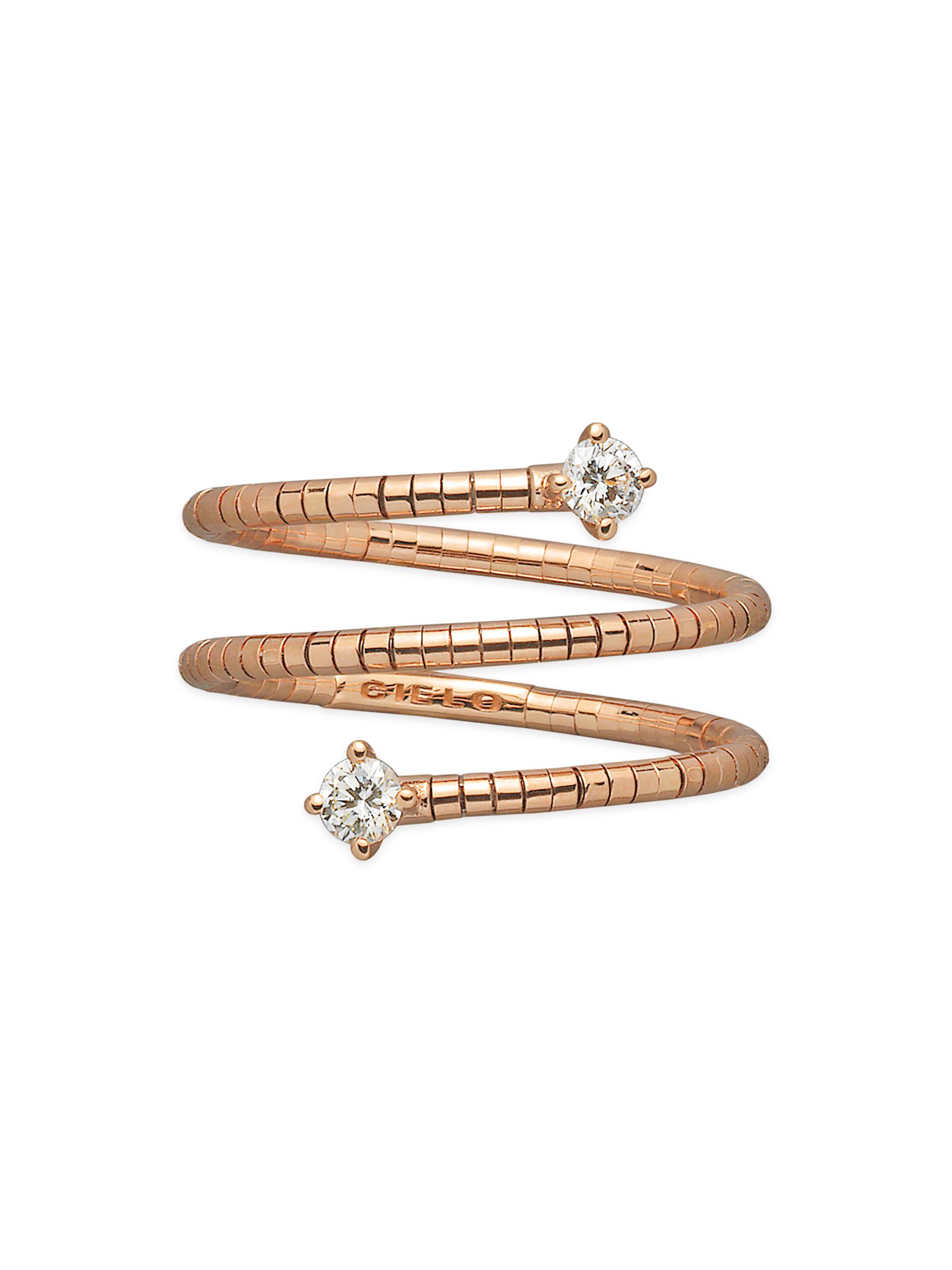 Mattia Cielo Women's Rugiada Diamanti 18K Rose Gold, Titanium, & Diamond Wrap Ring - Pink