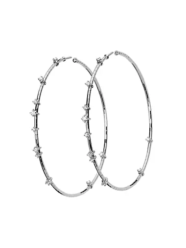 Rugiada Diamanti 18K White Gold, Titanium, & Diamond Hoop Earrings/2.36