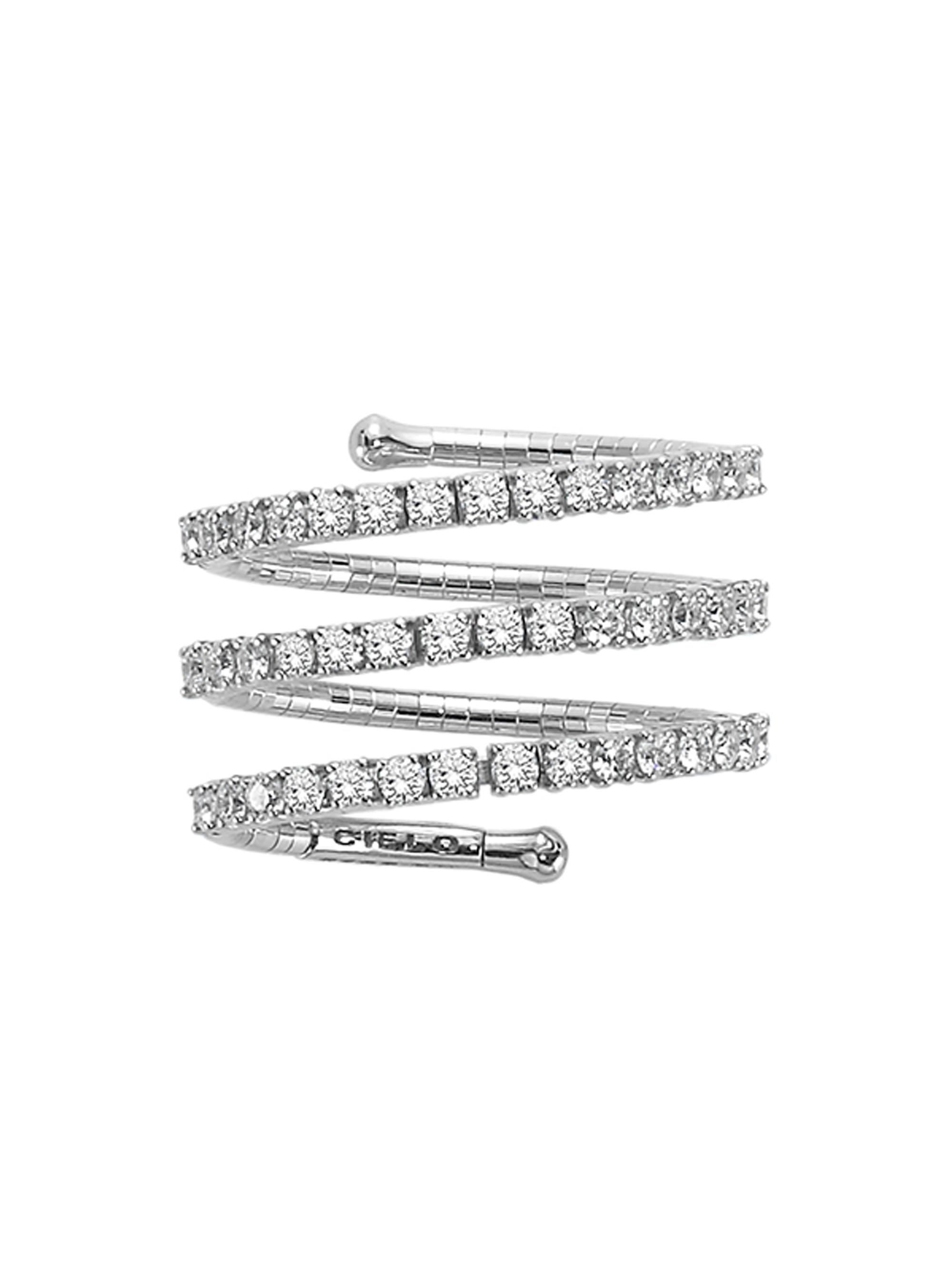 Mattia Cielo Women's Rugiada Tennis 18K White Gold, Titanium, & Diamond Wrap Ring - White Gold