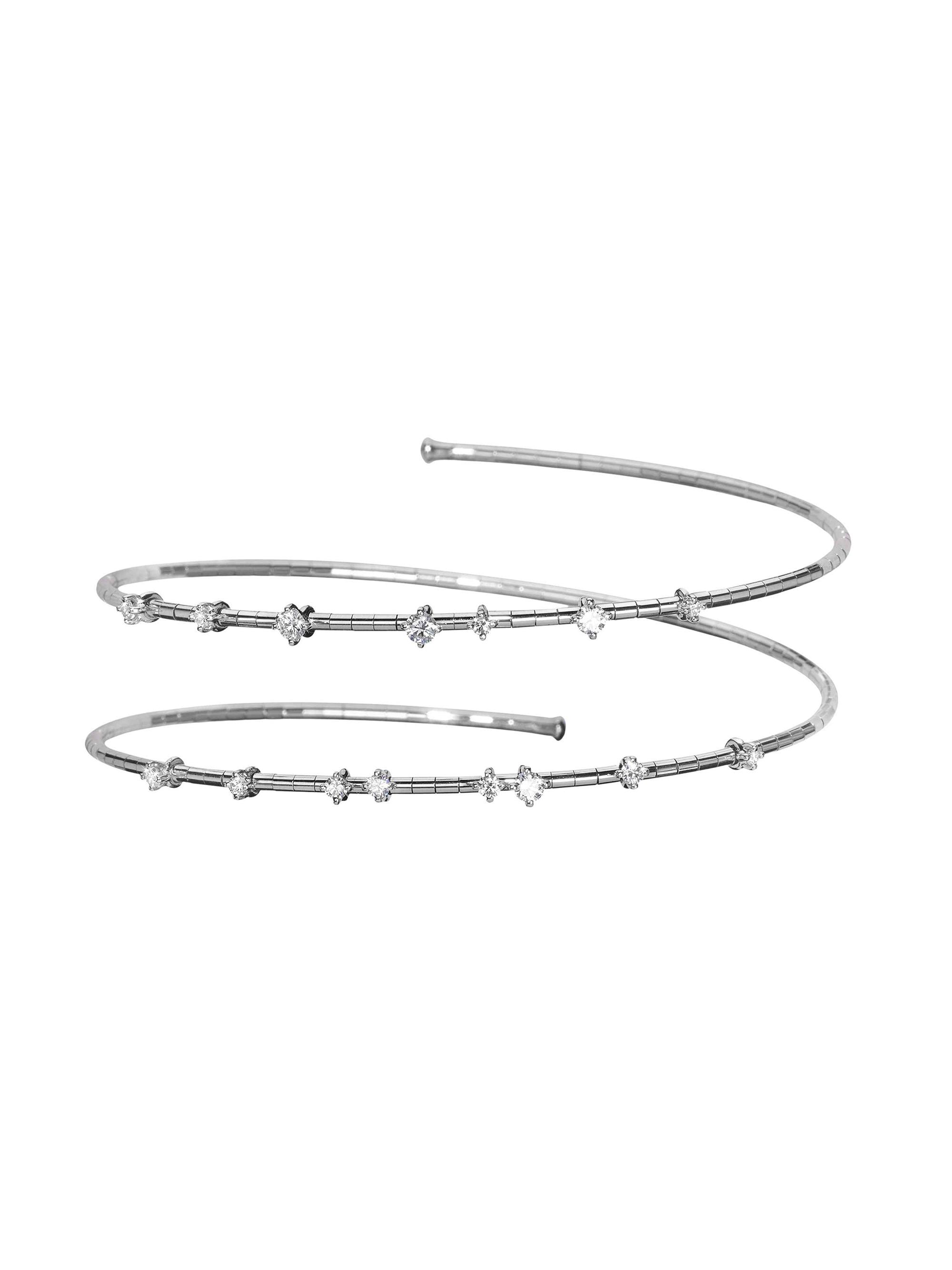 Mattia Cielo Women's Rugiada Diamanti 18K White Gold, Titanium, & Diamond Wrap Bracelet - White Gold