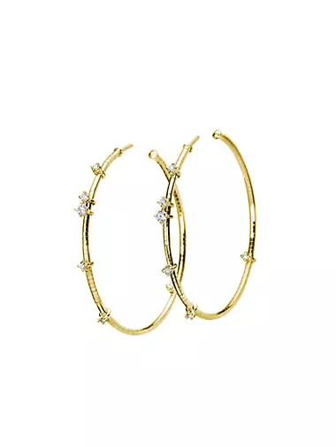 Rugiada Diamanti 18K Yellow Gold, Titanium, & Diamond Hoop Earrings/1.5