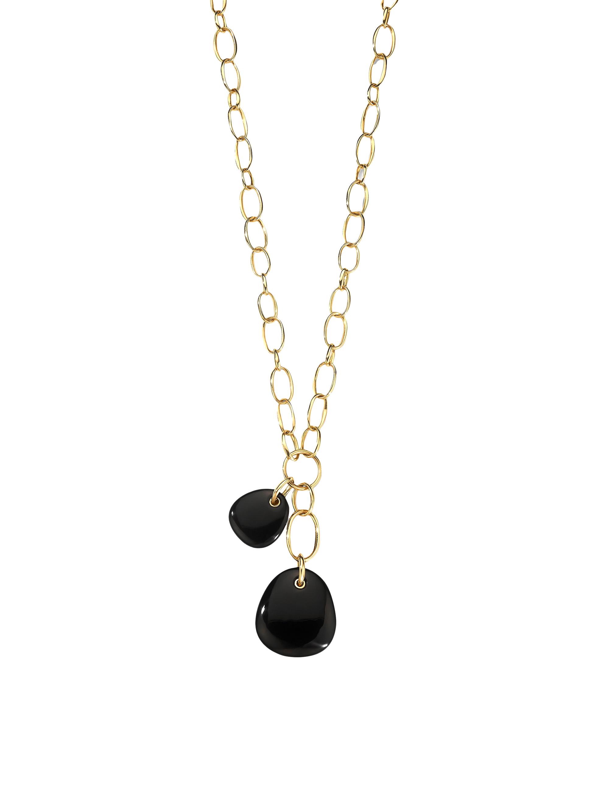 Ippolita Women's Rock Candy 18K Yellow Gold & Onyx Double-Pebble Pendant Necklace - Yellow Gold