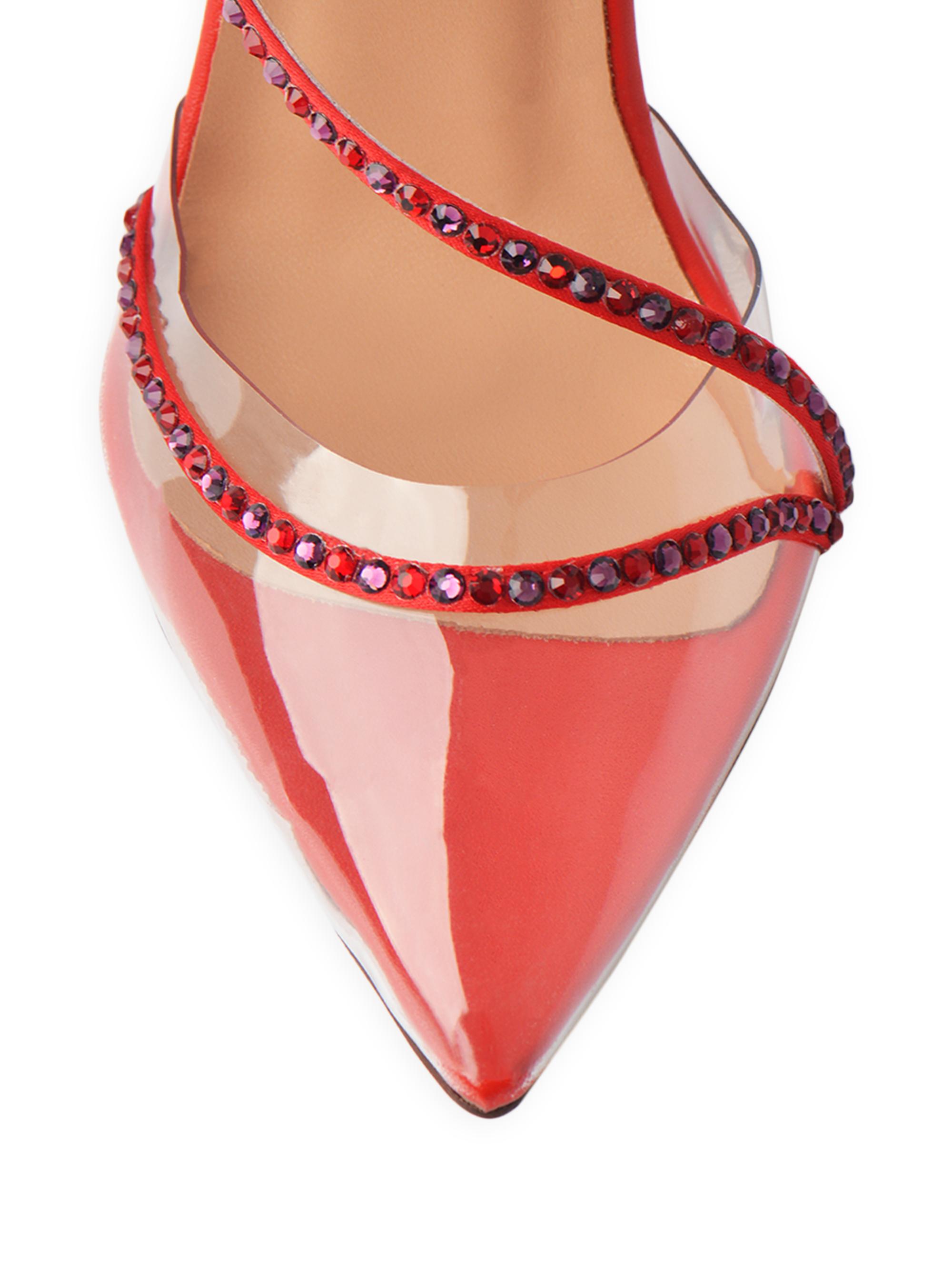 Andrea Wazen Dassy Sunset 2 Crystal-Embellished PVC Pumps | Saks