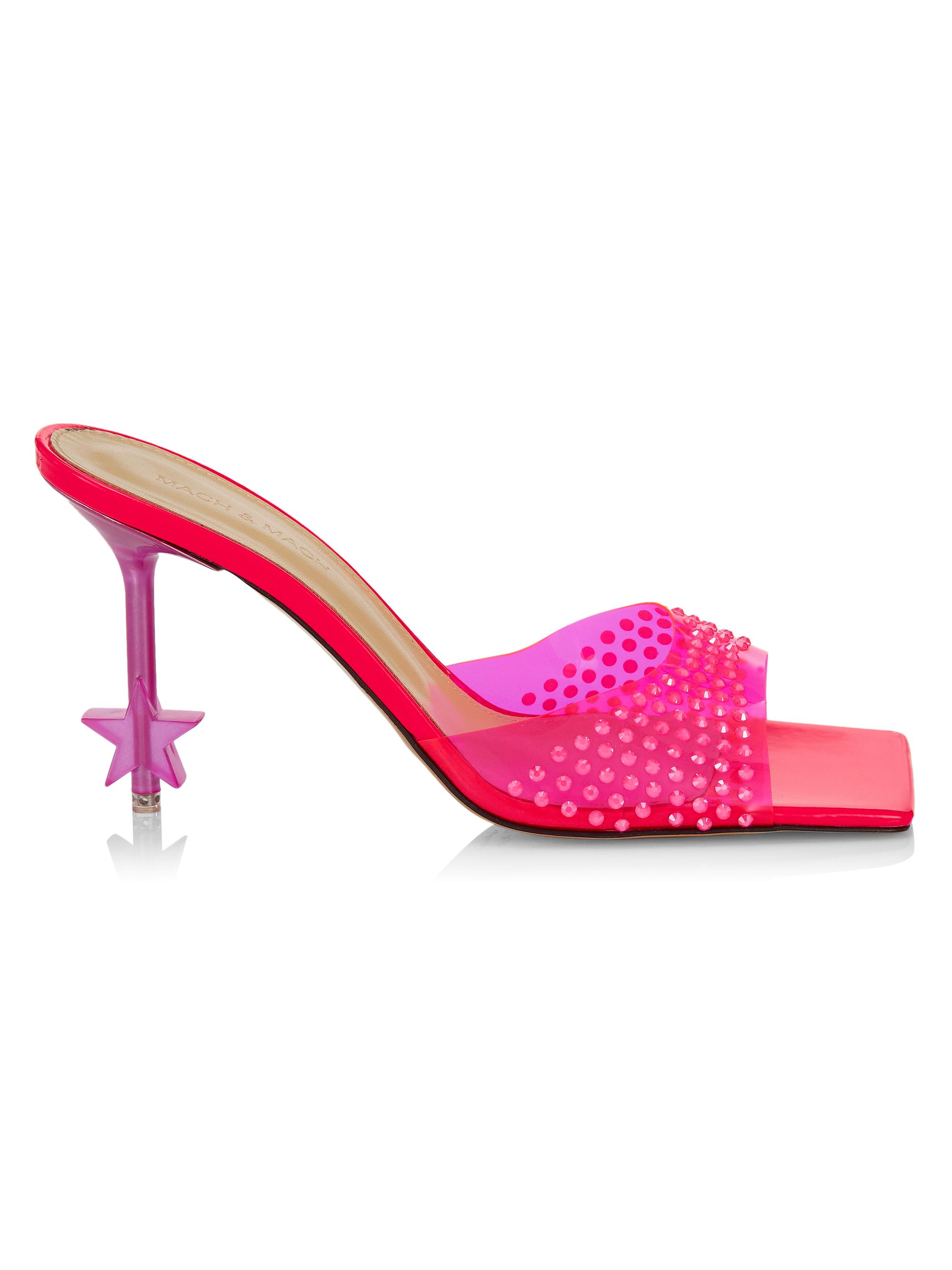 Shop Mach & Mach PVC Embellished Star-Heel Mules | Saks Fifth Avenue