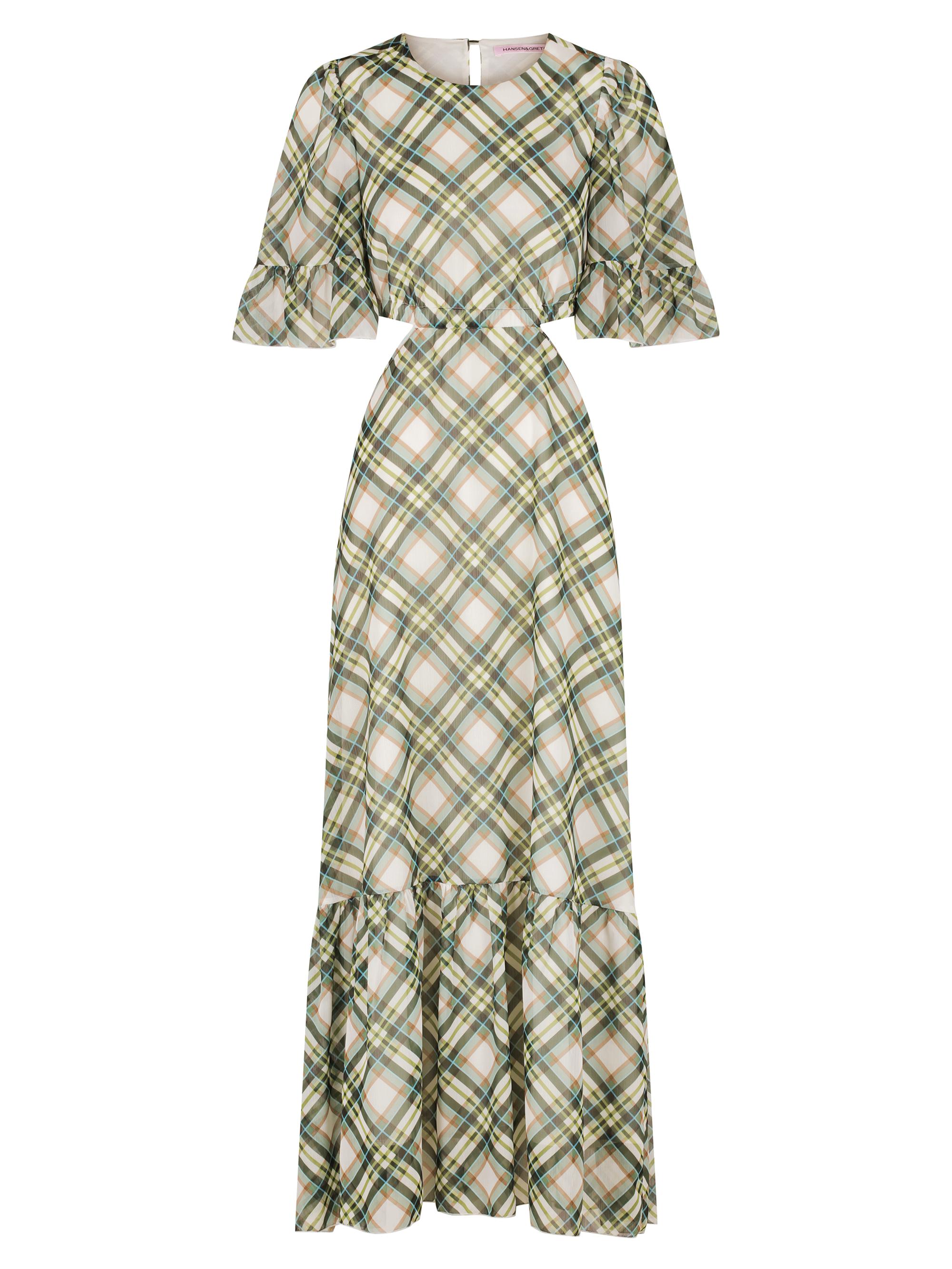 Hansen + Gretel Women's Josephine Cut-Out Maxi Dress - Green Tartan