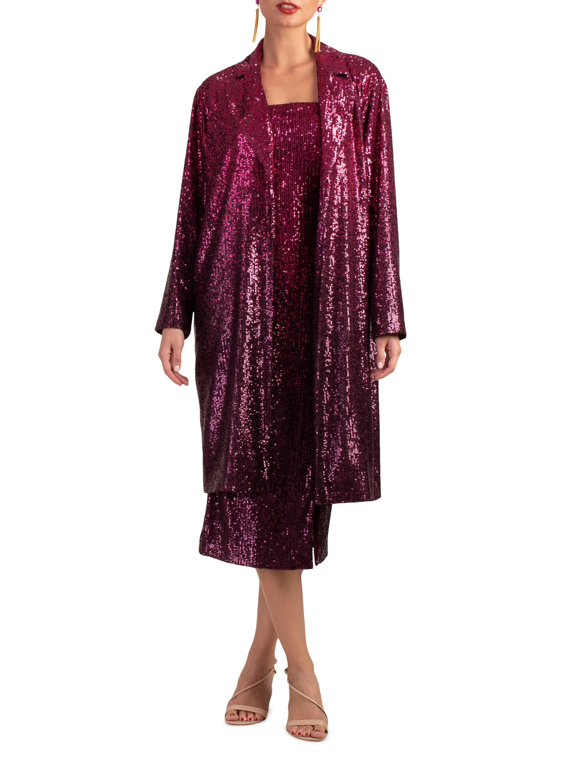 Trina Turk Women's Pisces Metallic Jacket - Festive Fuchsia Plum