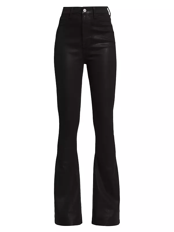 7 For All Mankind Ultra High Rise Skinny Bootcut Jeans in Coated Black