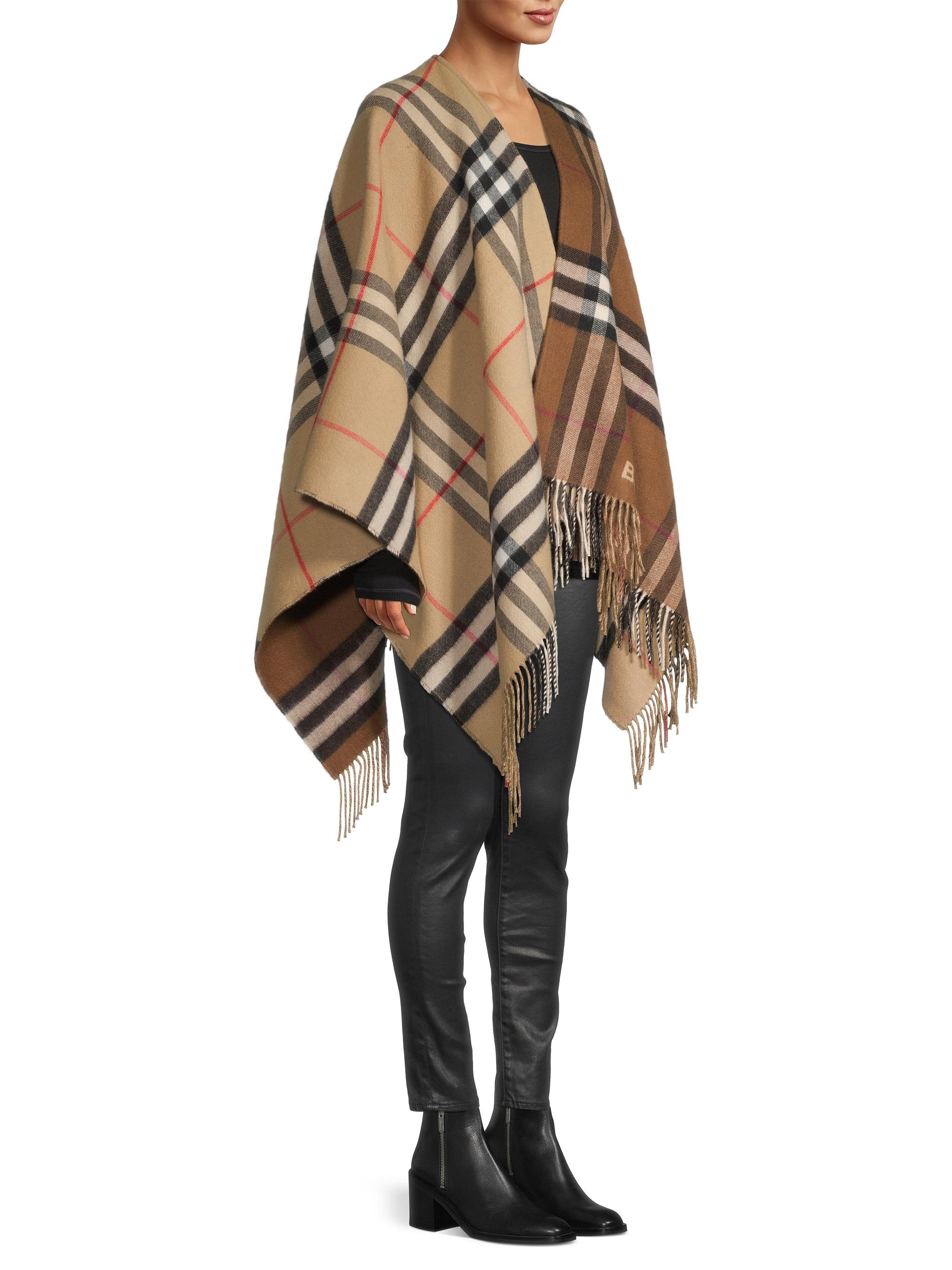 Burberry Giant Check Colorblock Cape Saks Fifth Avenue