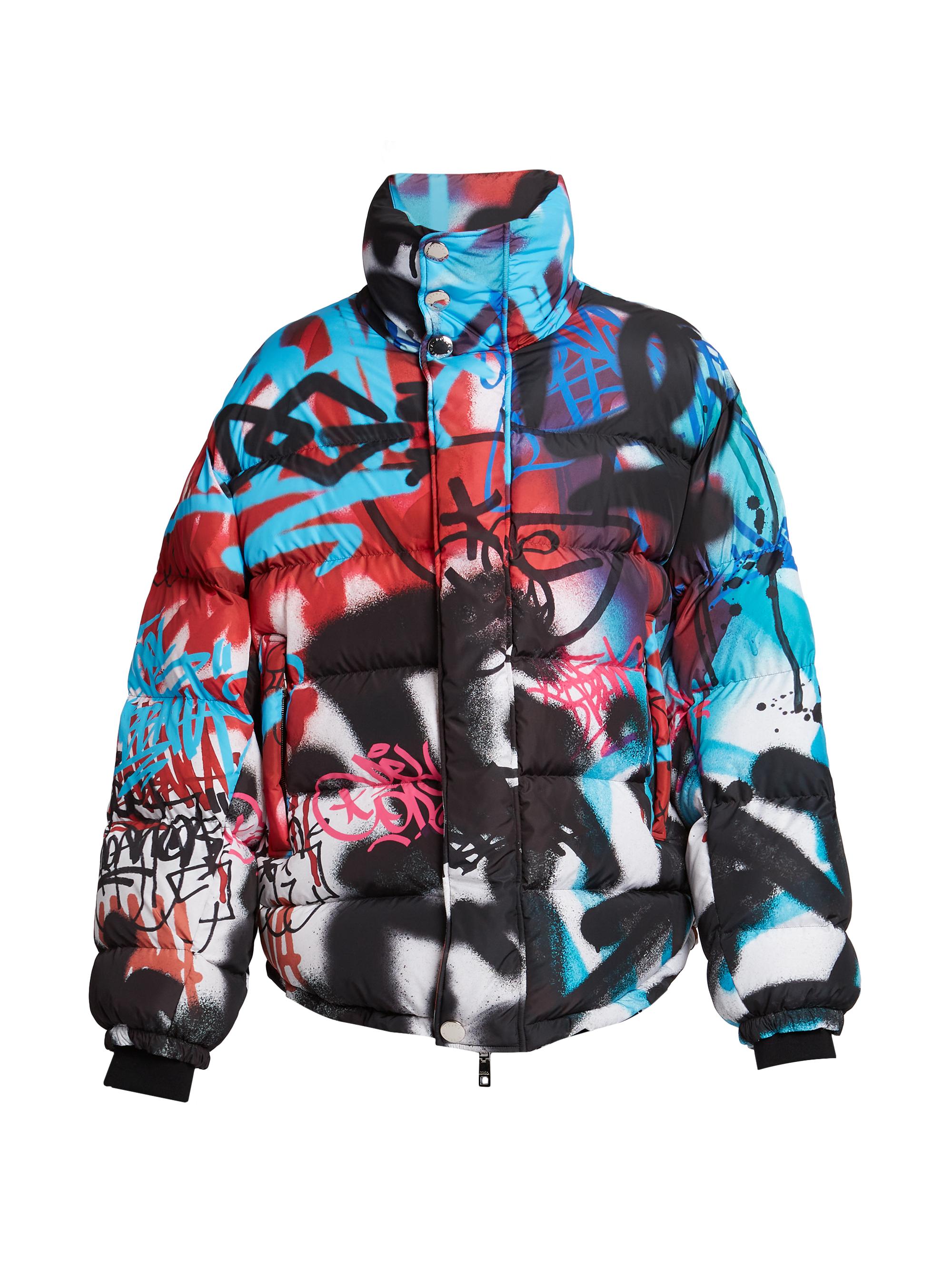 Dolce&Gabbana Sprayed Graffiti Print Nylon Down Jacket | Saks