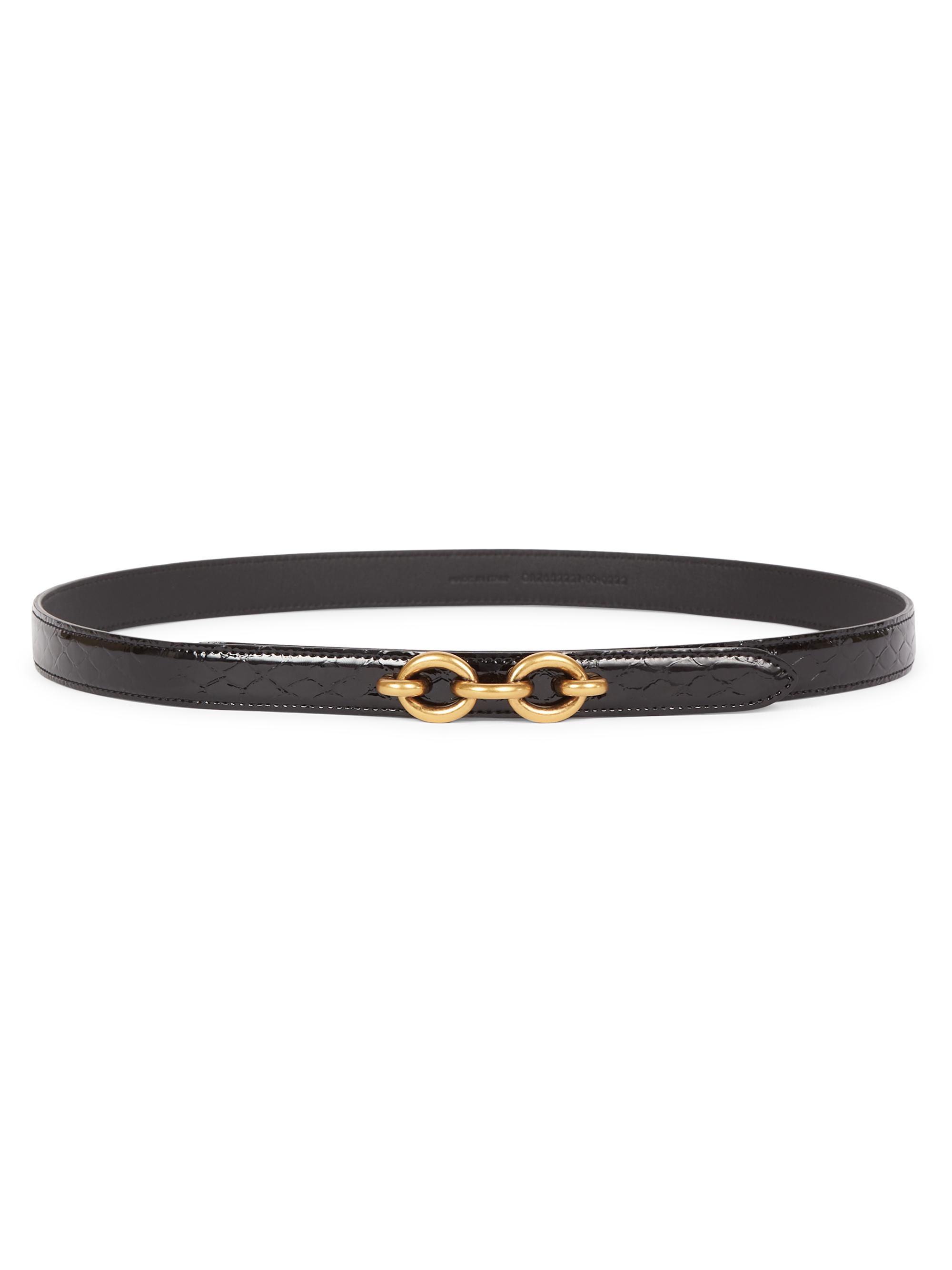 Saint Laurent Women's Chainlink Patent Leather Belt - Nero