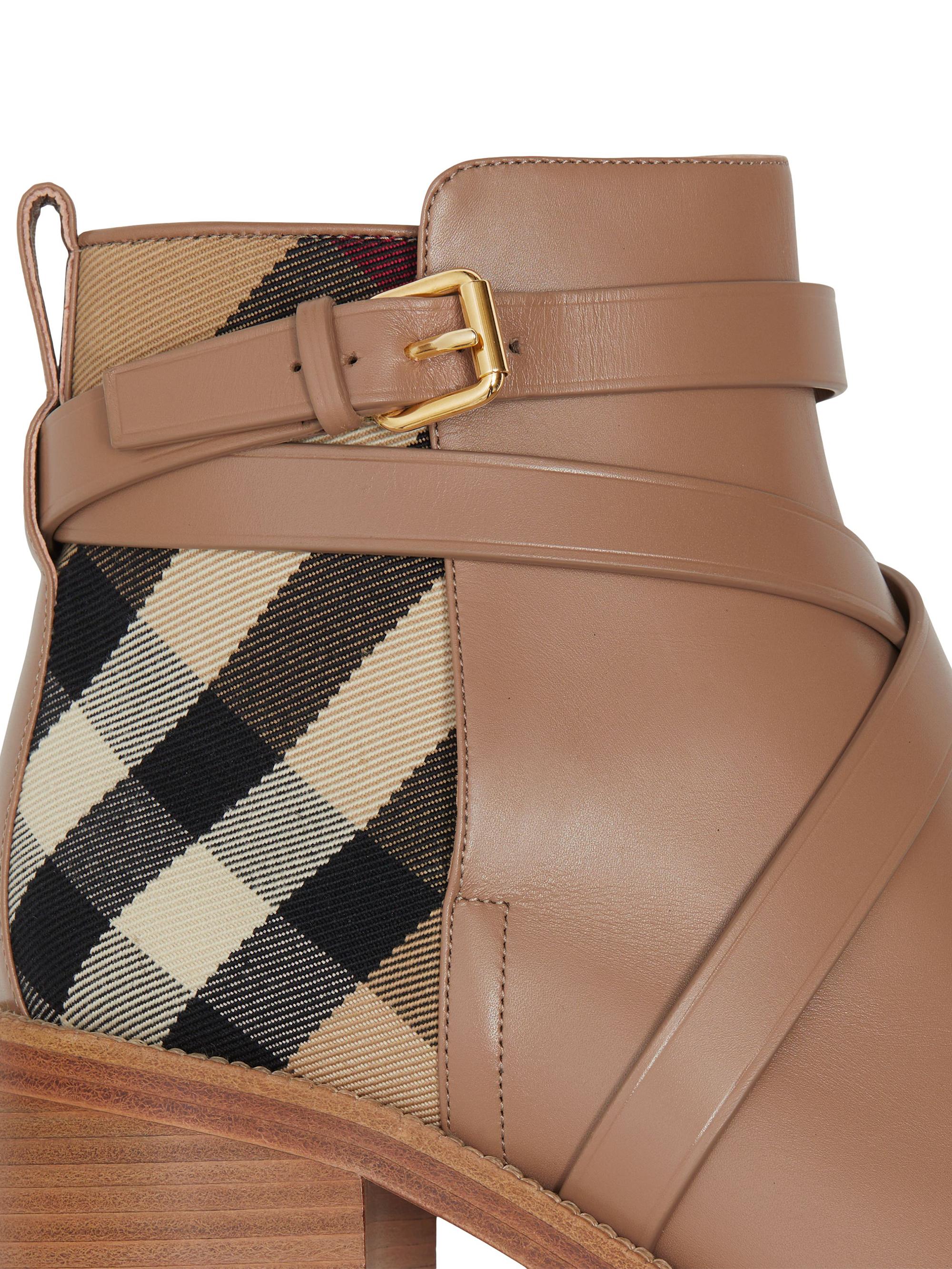 Best house check and leather ankle boots Top Sellers