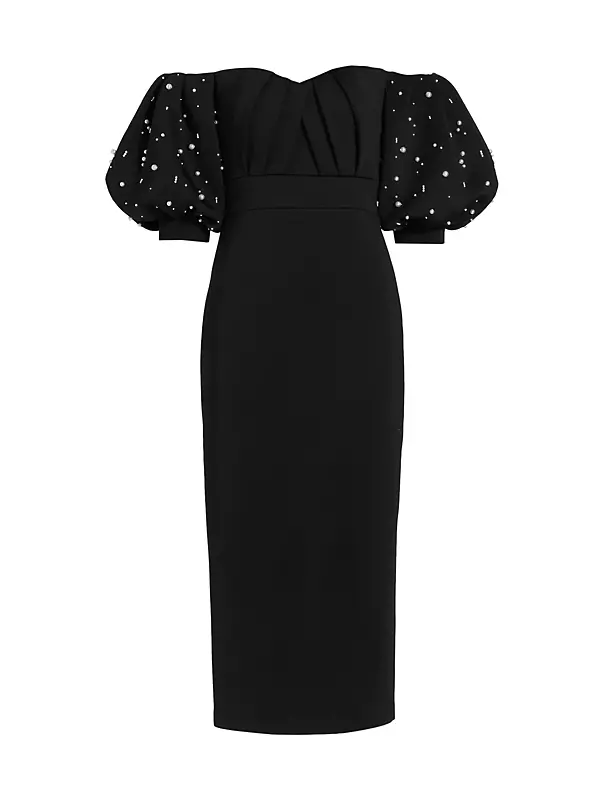 The One Embellished Pearl Dress (Black) – Lilly's Kloset
