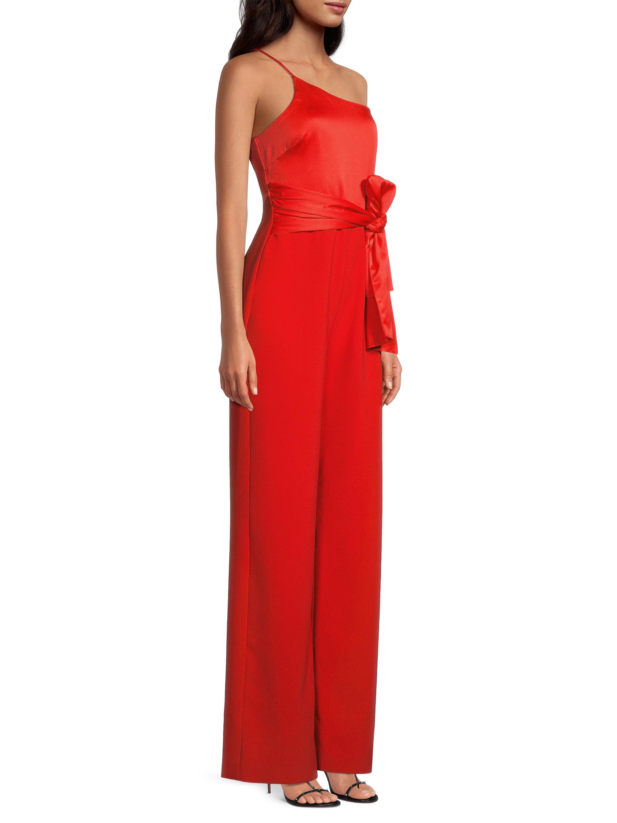 Likely Women's Yara One-Shoulder Bow Jumpsuit - Scarlet | Thumbnail 4