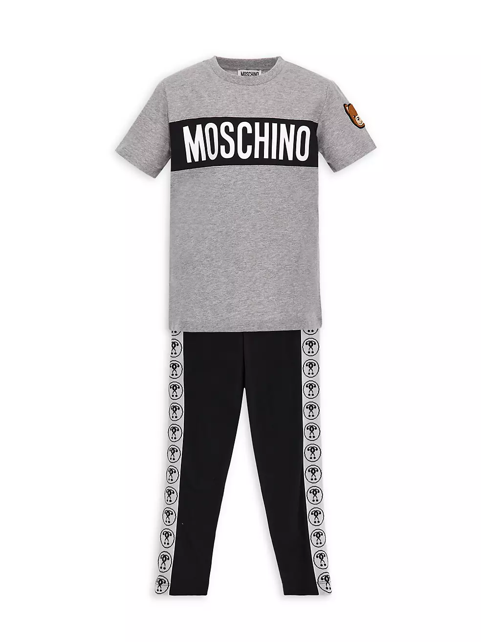 Moschino Girl Leggings WTxt Logo Grey 22SS