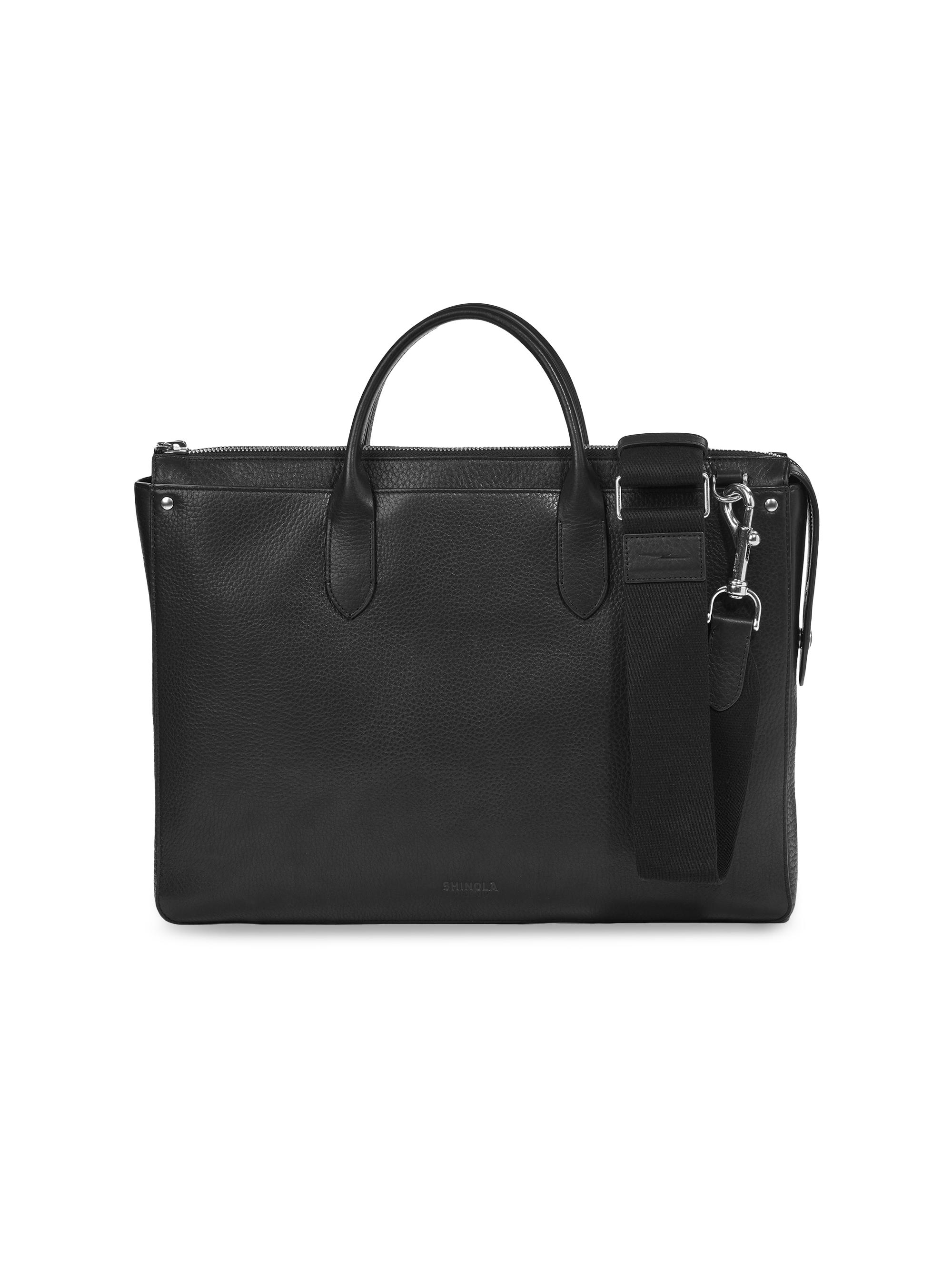 Shinola Men's The Slim Traveler Briefcase - Black