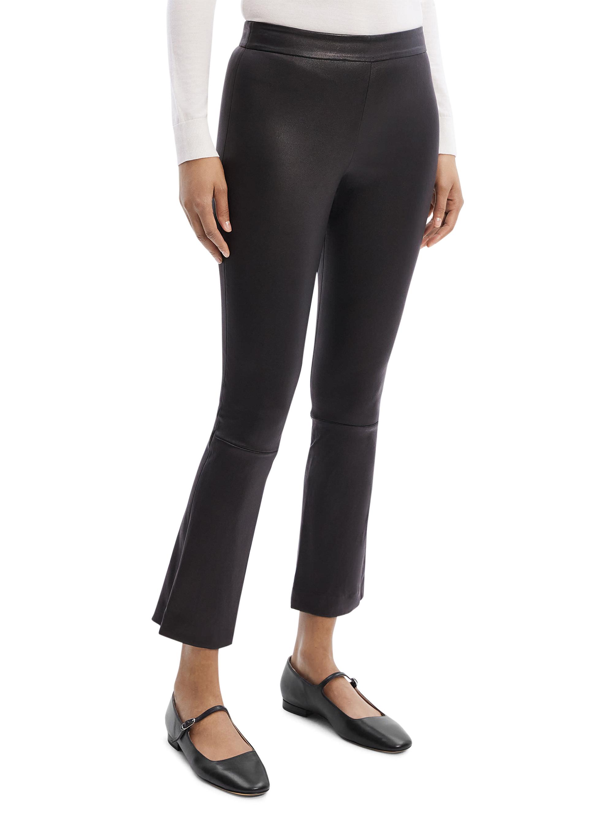 Theory Leather Slim Kick Crop Pants | Saks Fifth Avenue