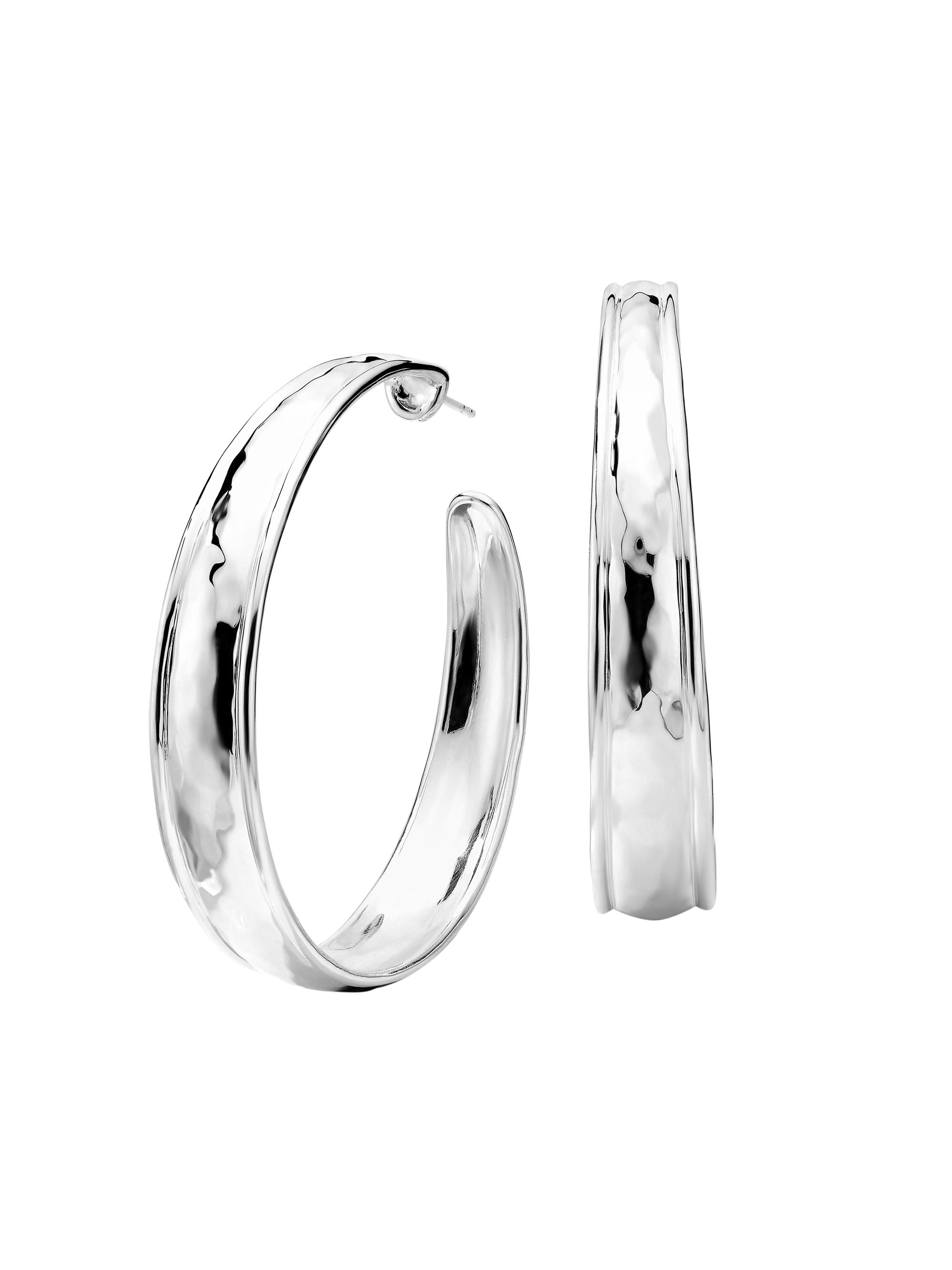 Ippolita Women's Goddess #4 Sterling Silver Tapered Hoop Earrings - Silver